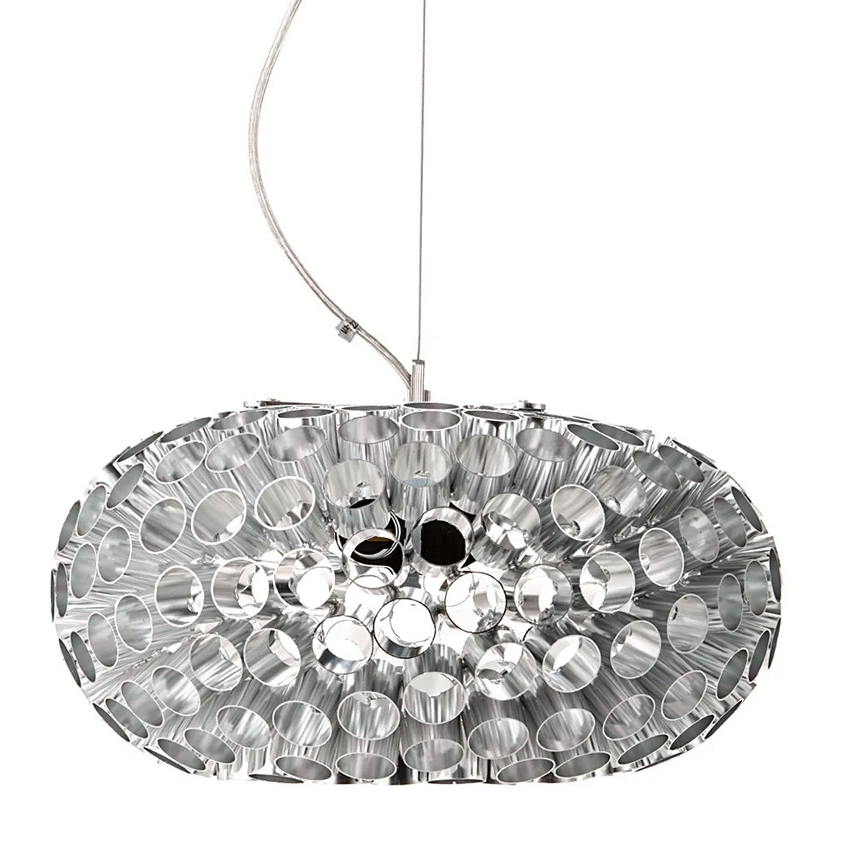 Lampadario Meteora Tomasucci scontornato in metallo cromato