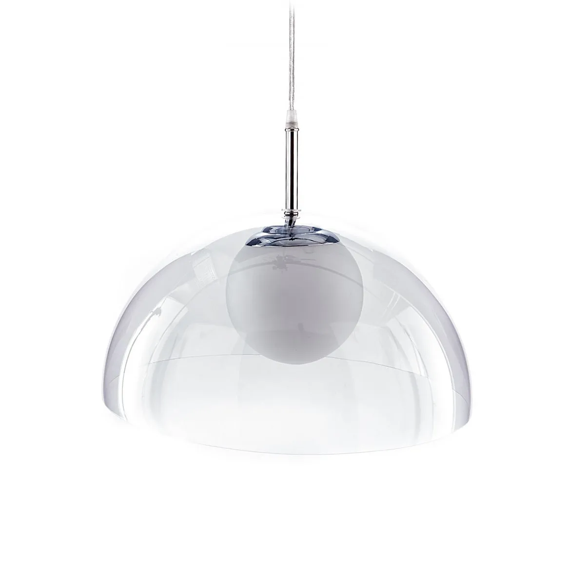 Lampadario Genny Tomasucci scontornato con sfera bianca