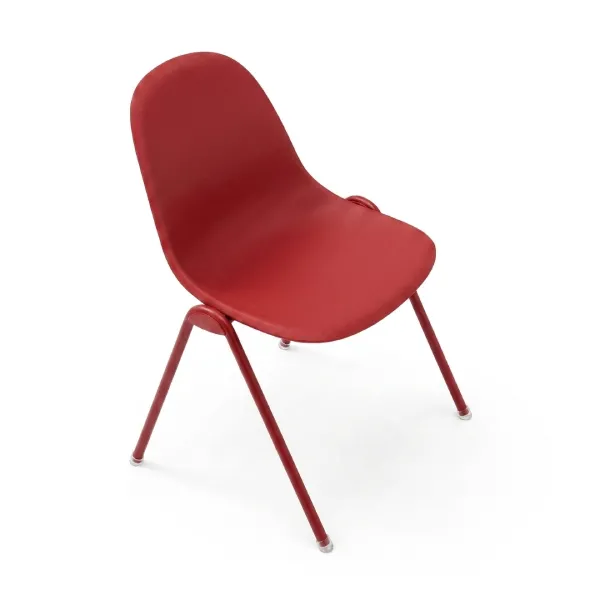 Sedia Bolla Unisit rossa a quattro gambe