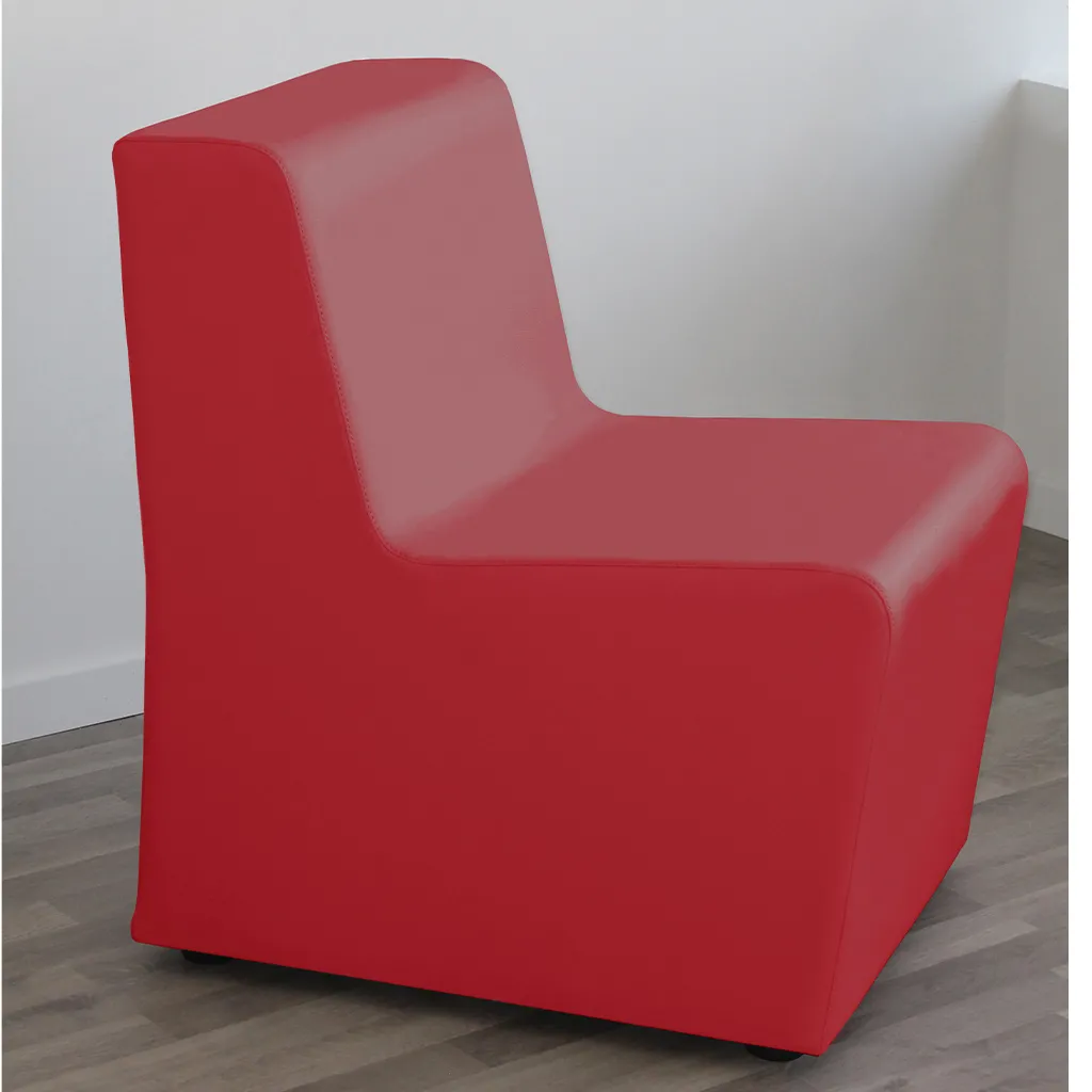 Divanetto modulare X1 Unisit rosso in una stanza luminosa