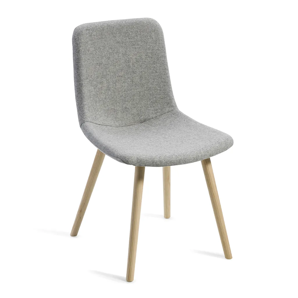 Poltroncina Tosca Unisit grigia con gambe in legno
