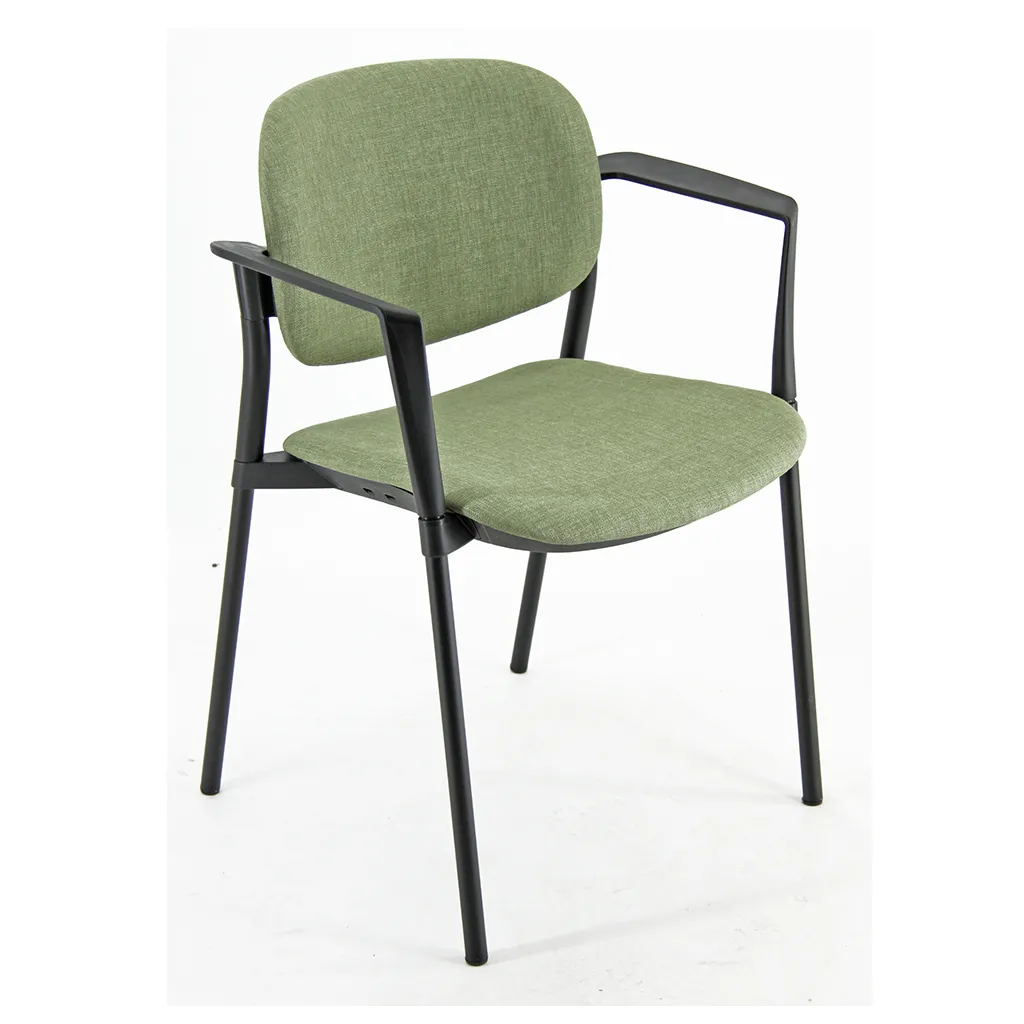 Sedia Step Unisit verde con braccioli e struttura nera