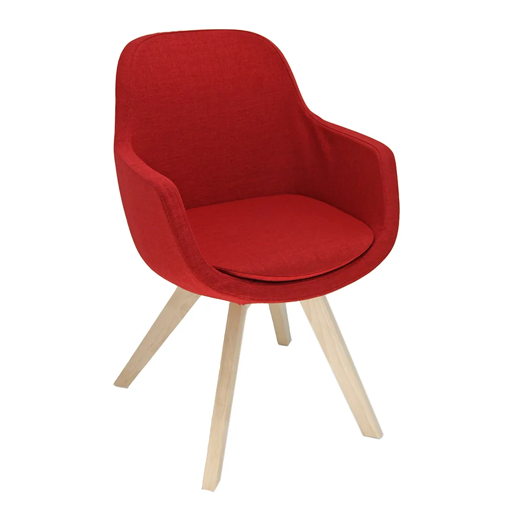 Poltroncina Sparta Unisit rossa con gambe in legno