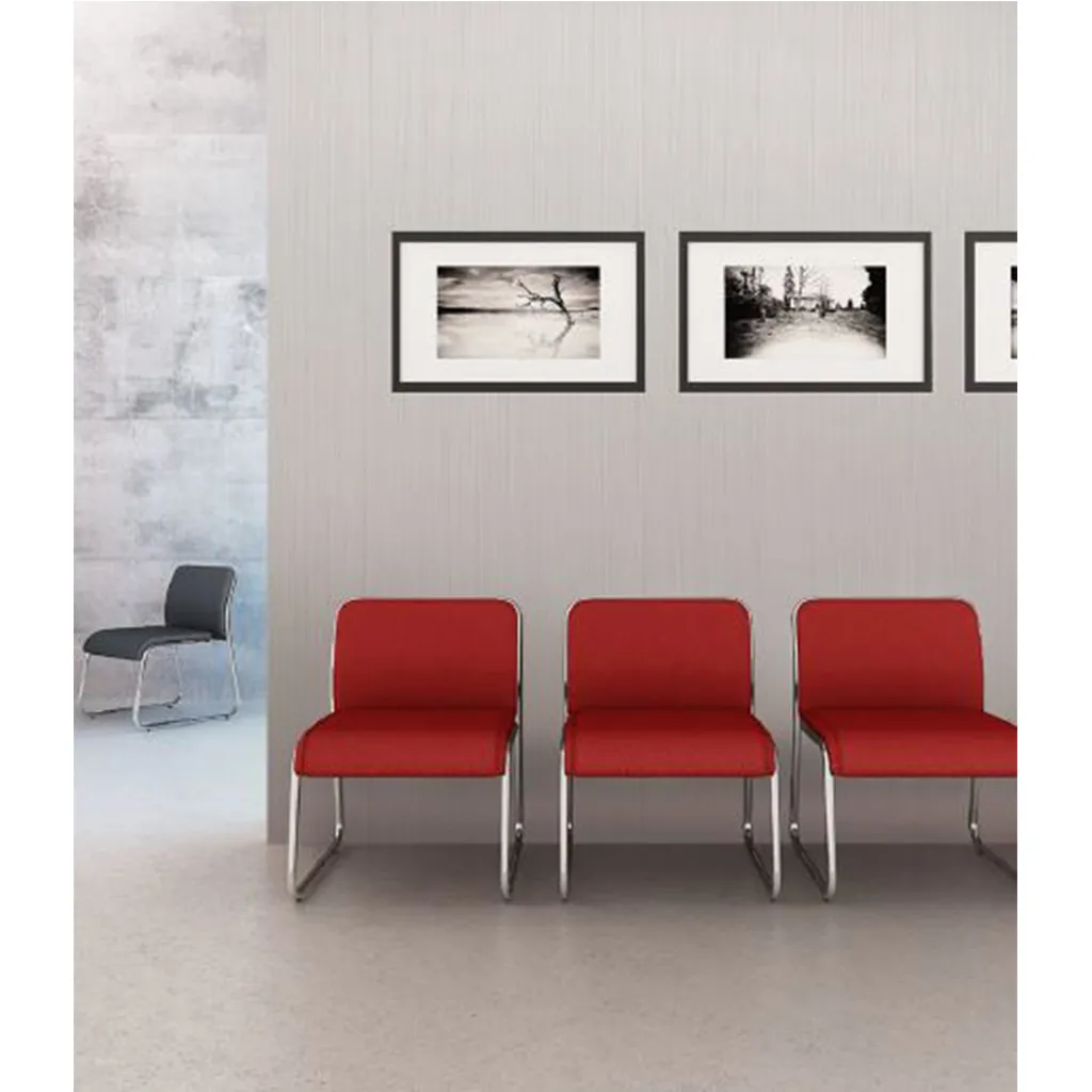 Sedie Carosello Unisit rosse in una sala d'attesa