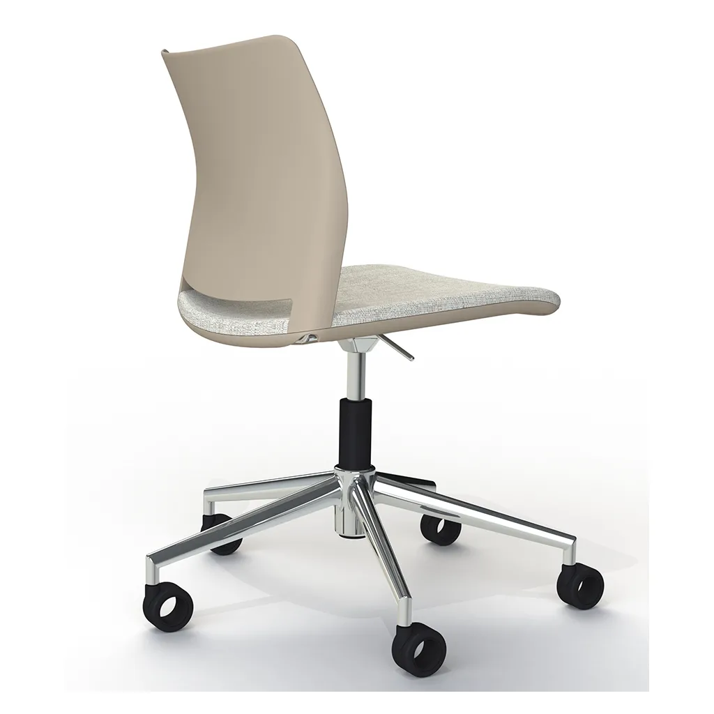 Sedia Alpha Unisit beige, vista di lato