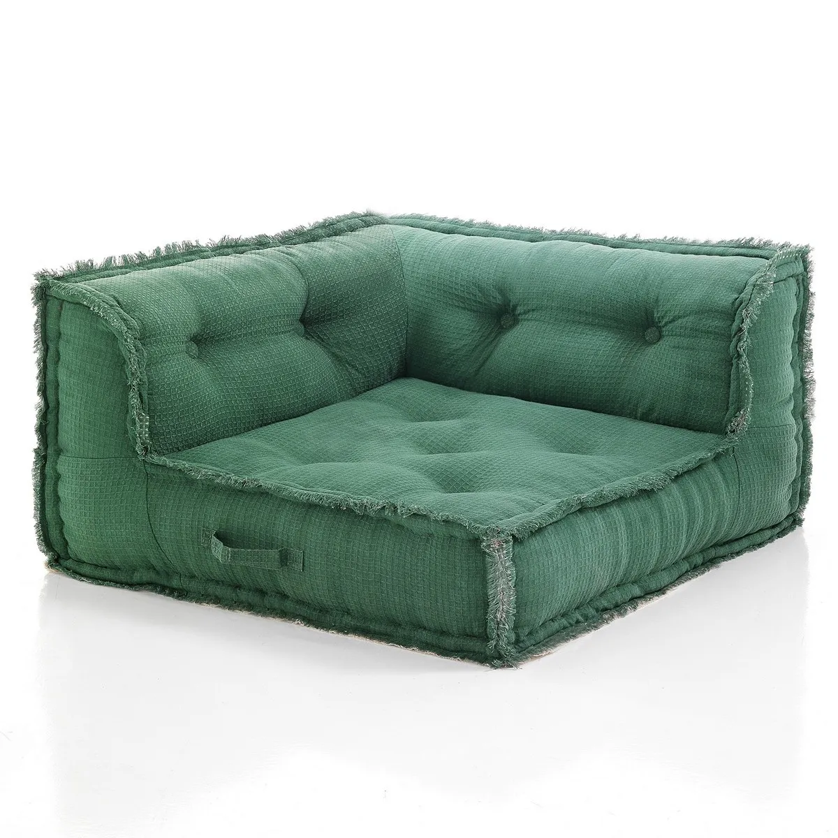 Elemento angolare Tomasucci in cotone nido d'ape verde