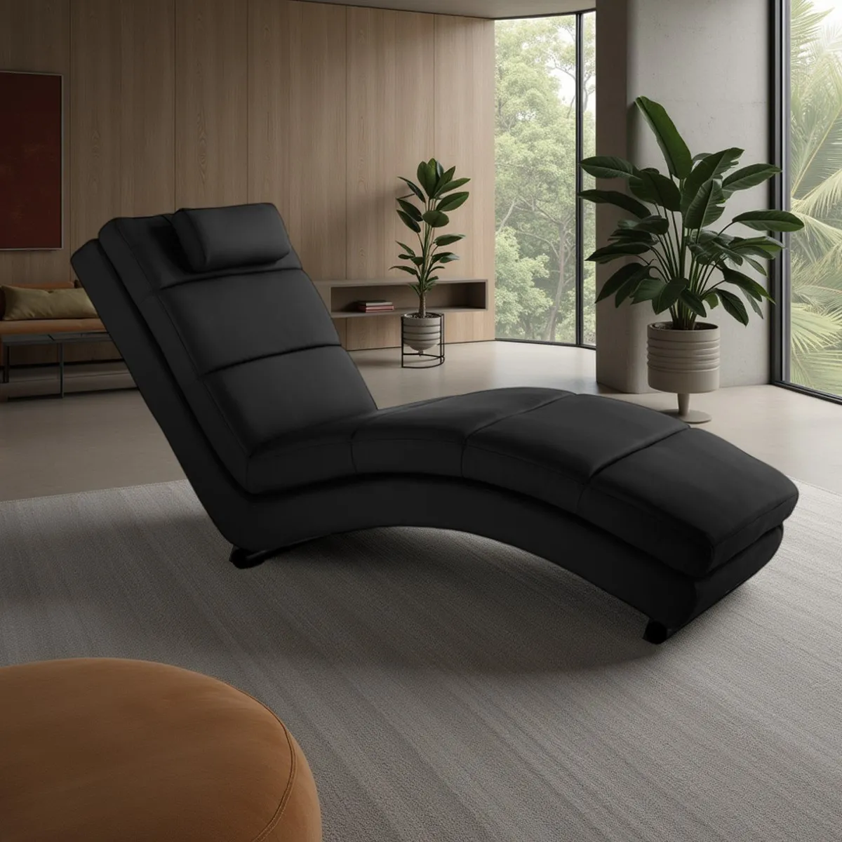 Chaise longue Sofia Tomasucci nera in soggiorno