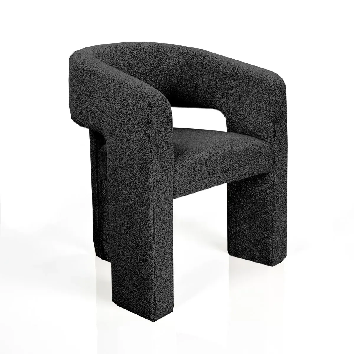 Poltroncina Deddy Tomasucci in tessuto grigio scuro di tre quarti