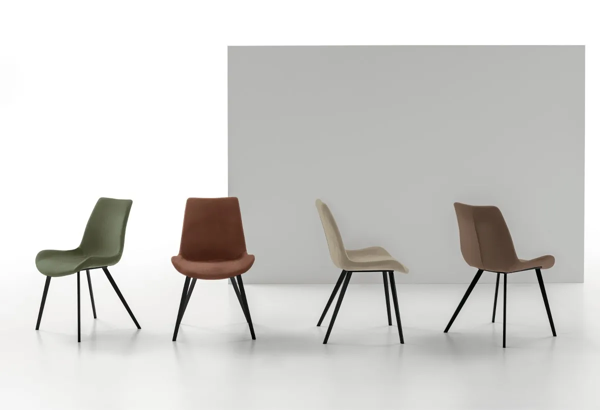 Sedie Malaga Target Point in verde, ruggine, beige e marrone con gambe nere