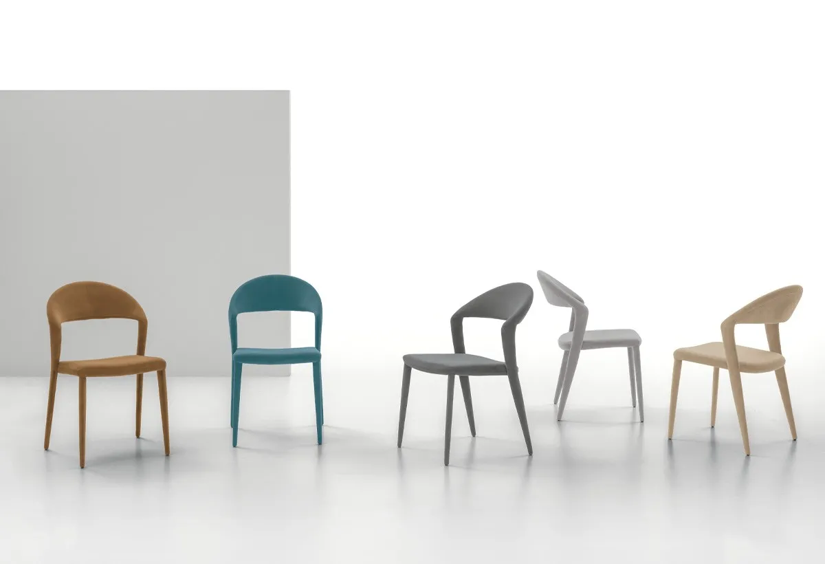 Sedie Denver Target Point in cuoio, petrolio, grigio e beige