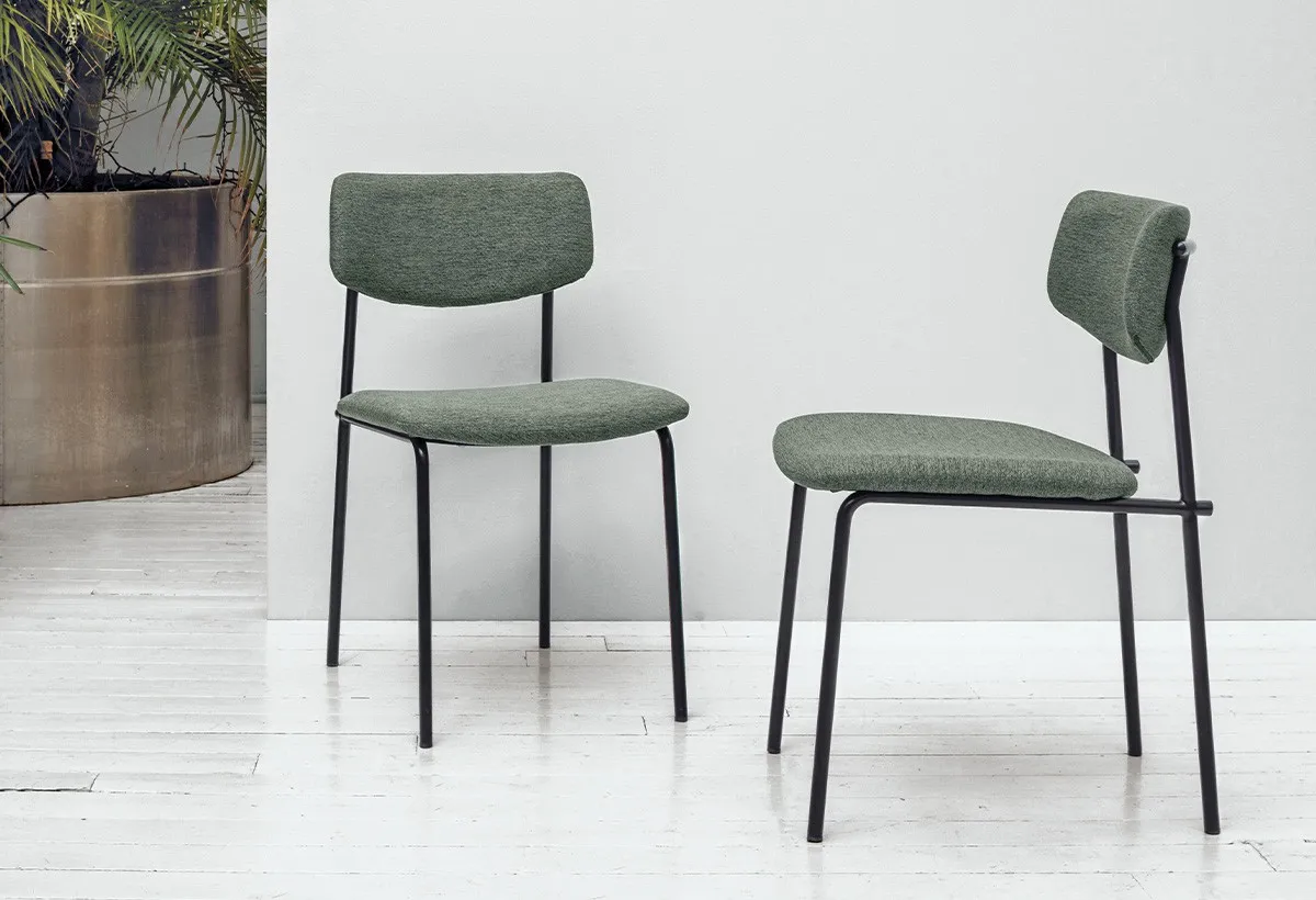Due sedie Osaka Target Point verde salvia con struttura nera