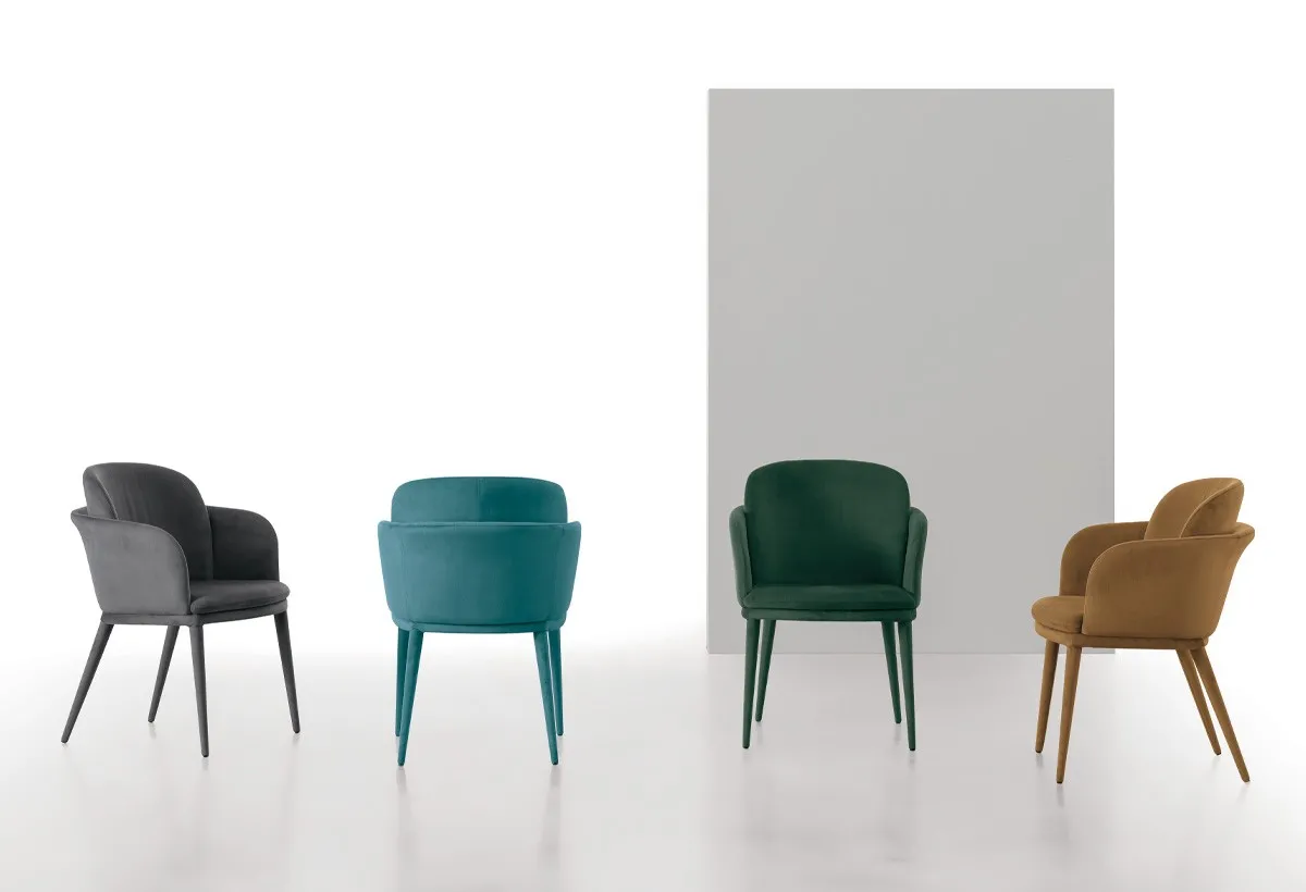 Poltroncine Cleveland Target Point in grigio, petrolio, verde scuro e senape