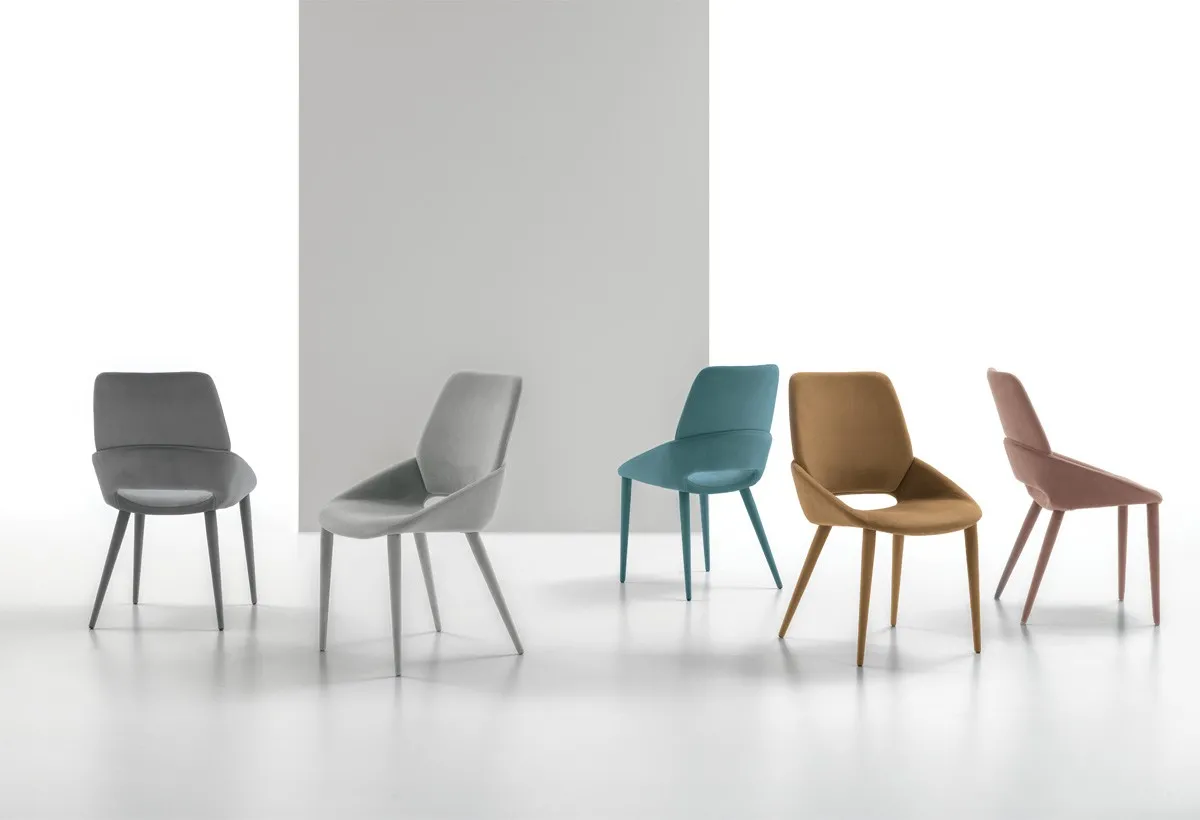 Sedie Portland Target Point in grigio, petrolio, senape e rosa