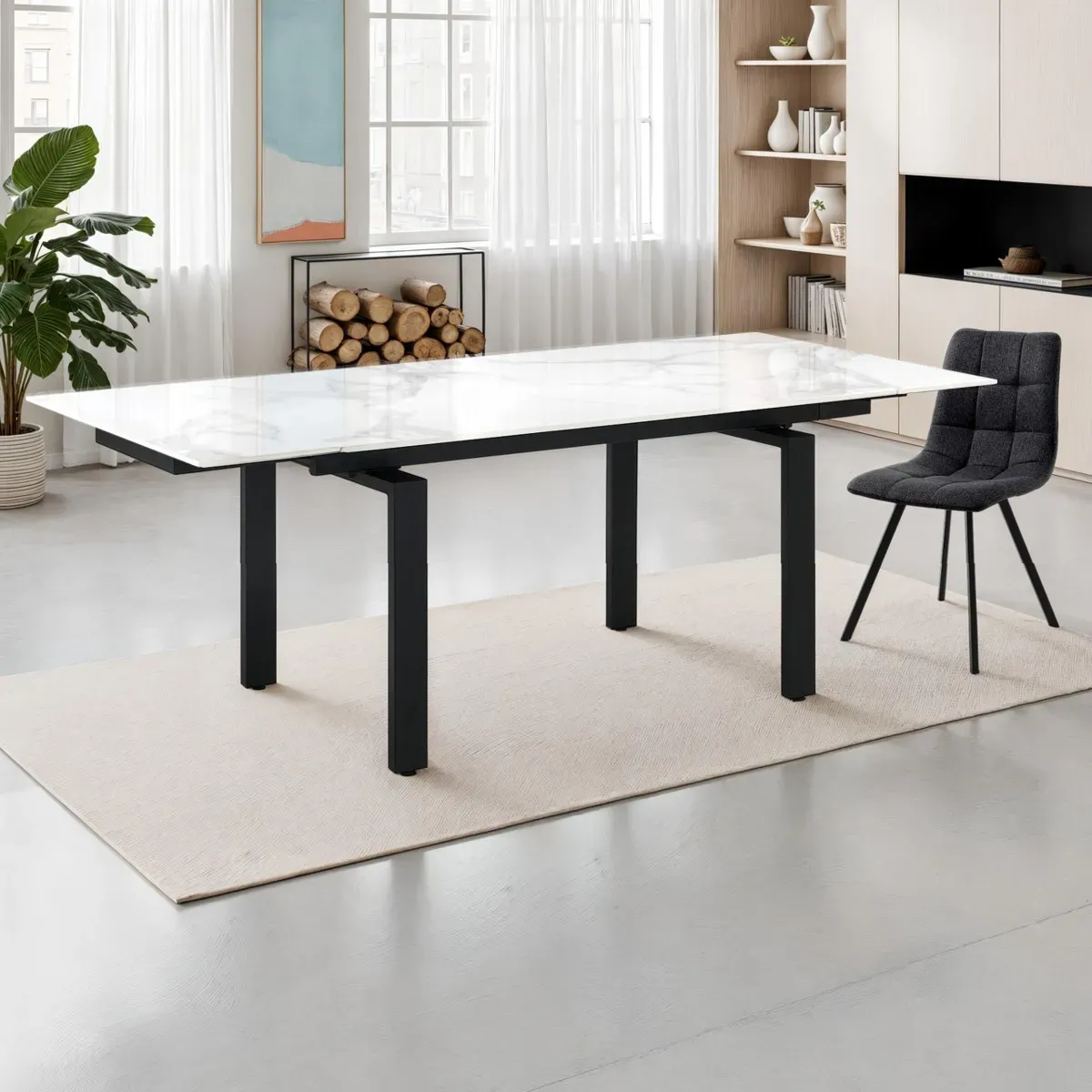 Tavolo Devin White Marble Tomasucci in ceramica bianca
