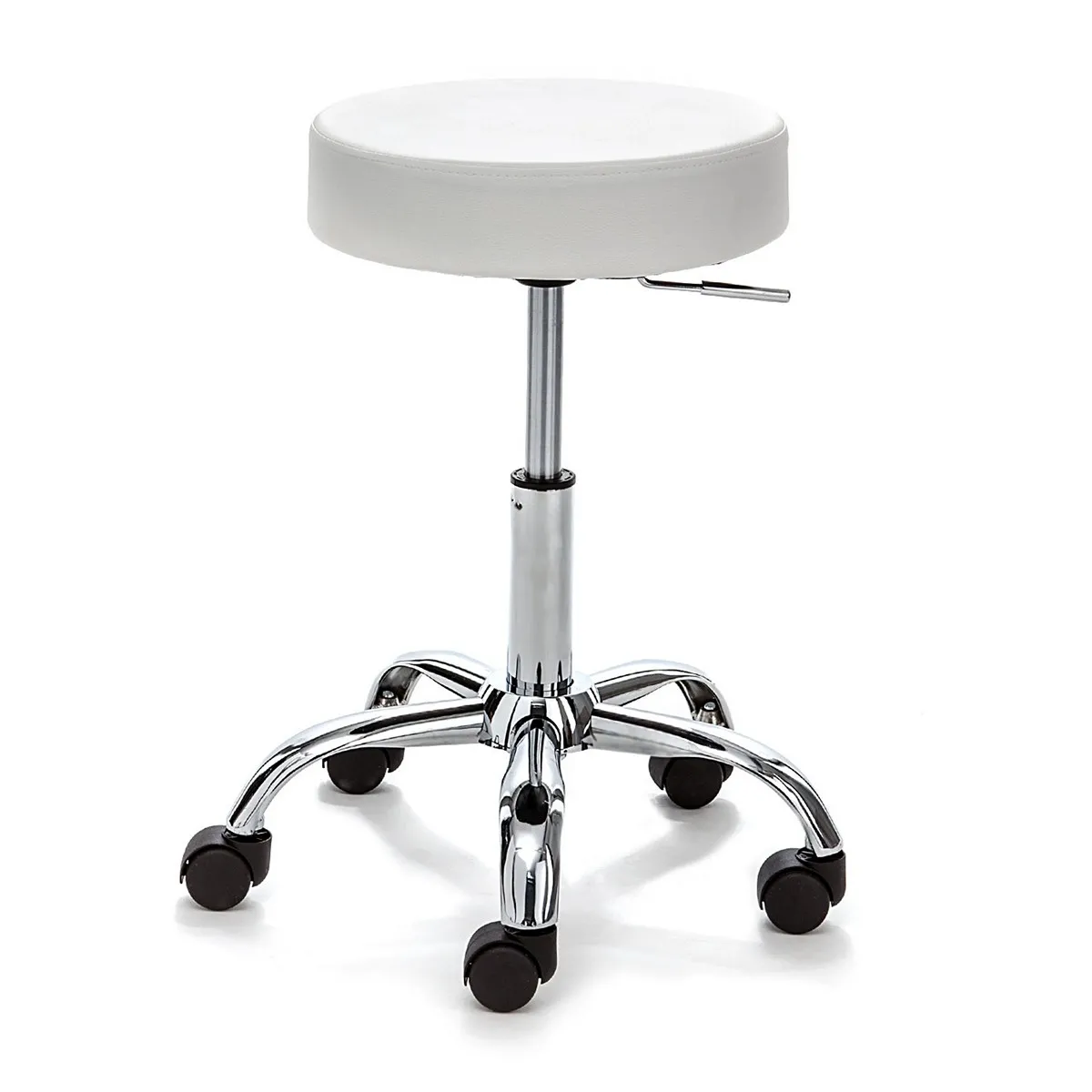 Sgabello Tizio Tomasucci bianco con base cromata