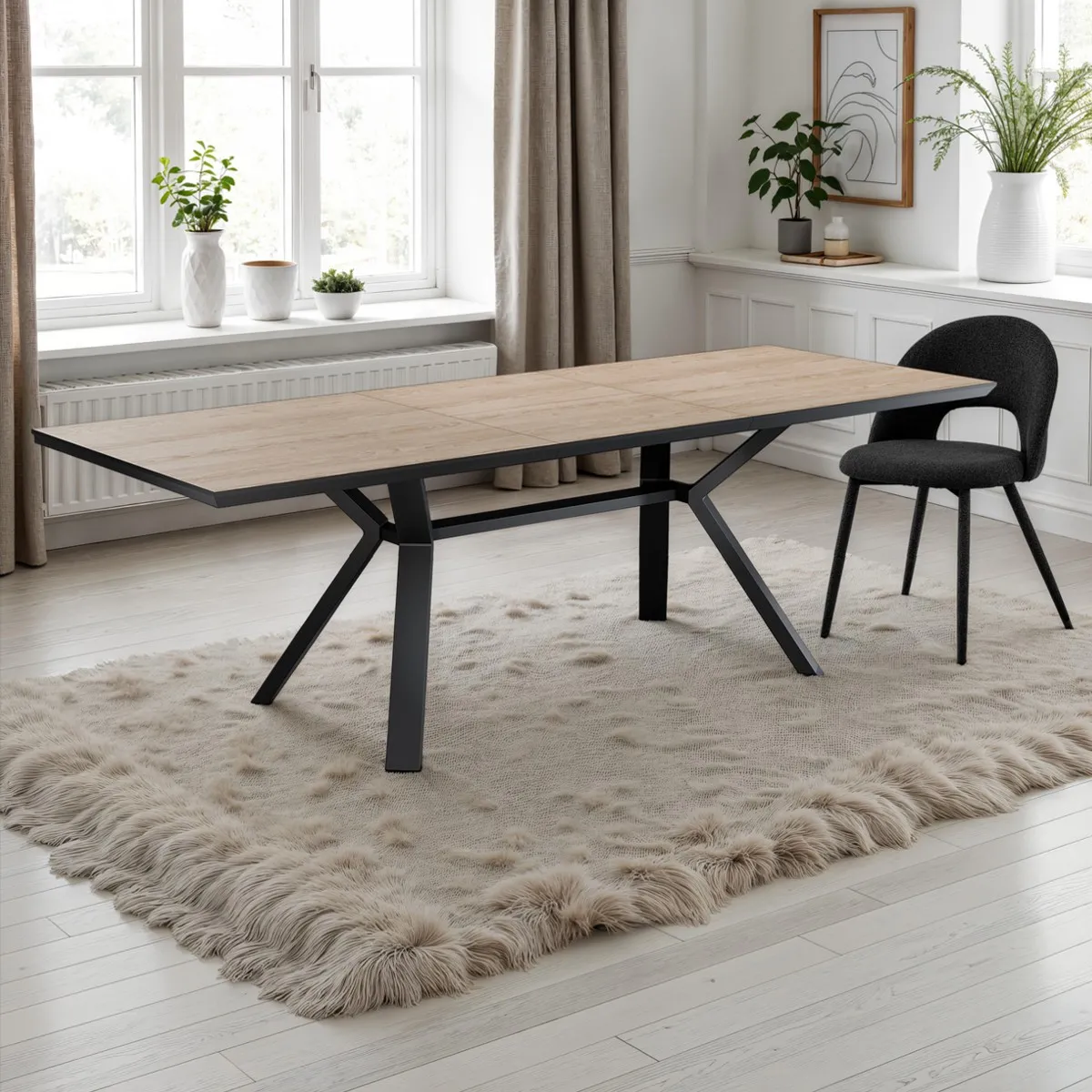 Tavolo allungabile Logan Wood Tomasucci in rovere con bordo nero