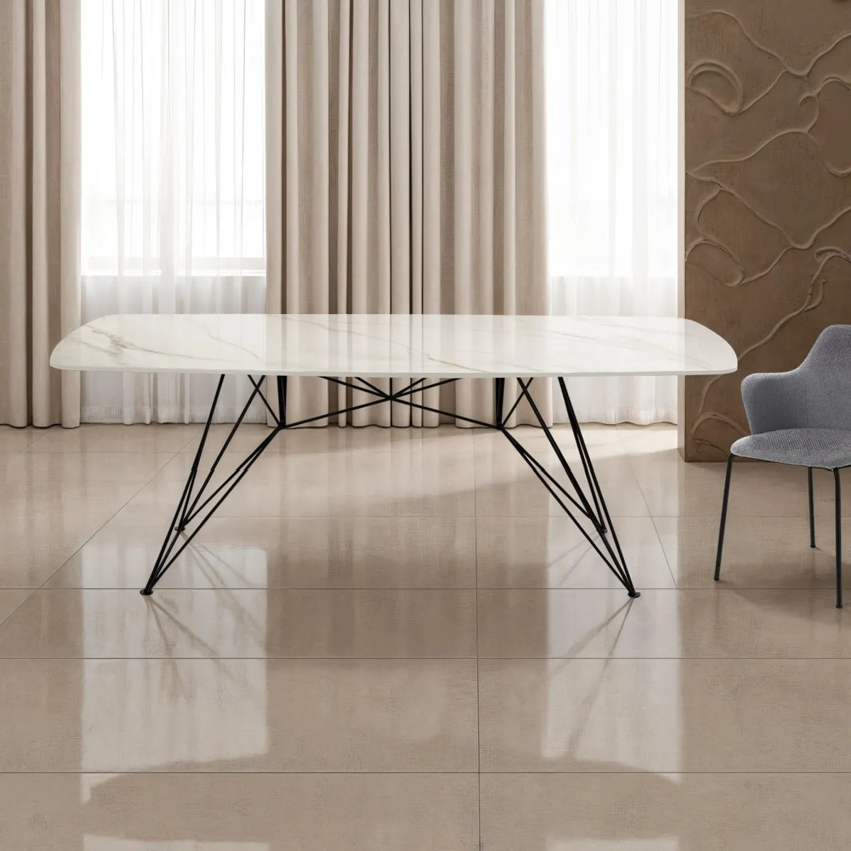 Tavolo Spillo Onice Marble Tomasucci in ceramica chiara