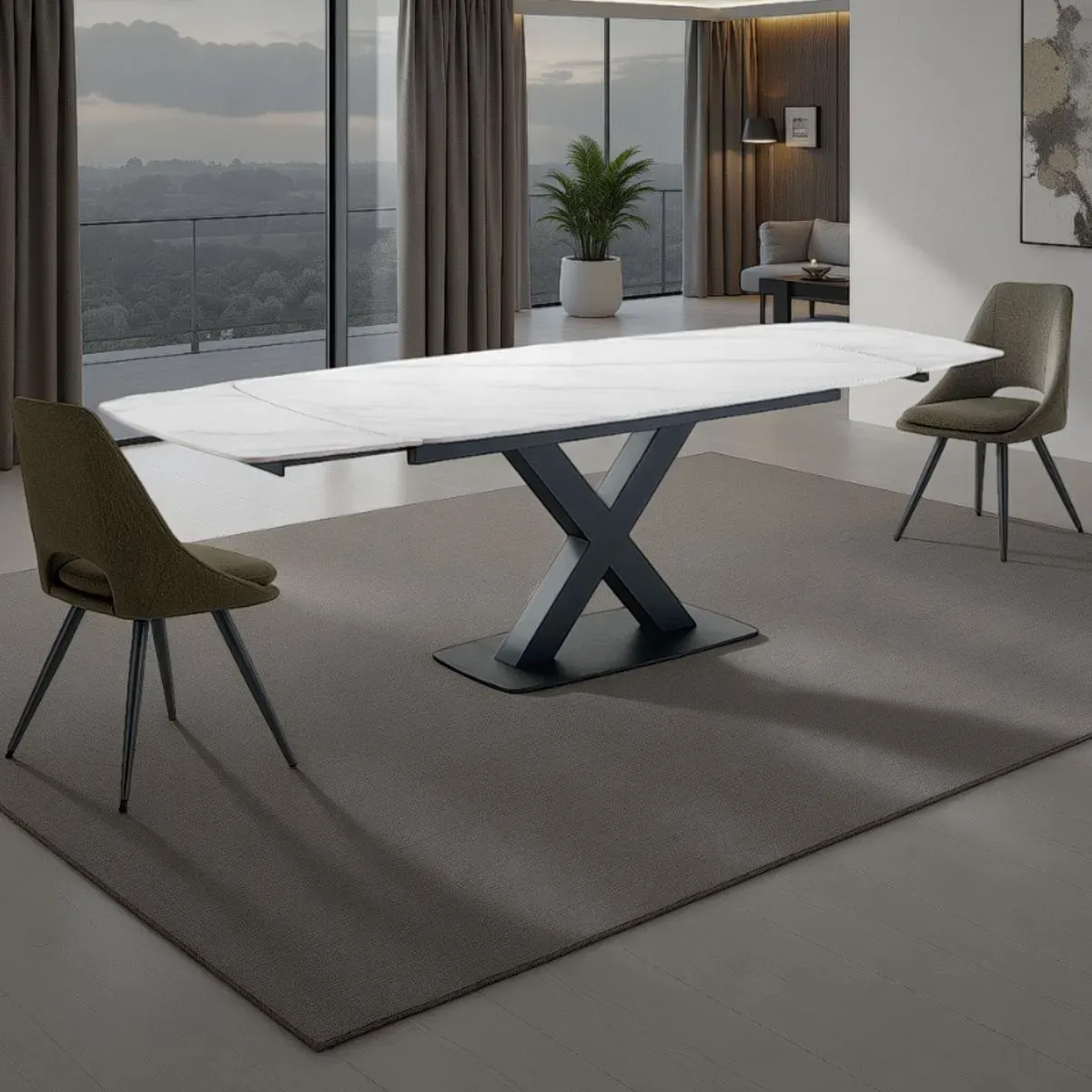 Tavolo Alexa White Marble Tomasucci in ceramica bianca
