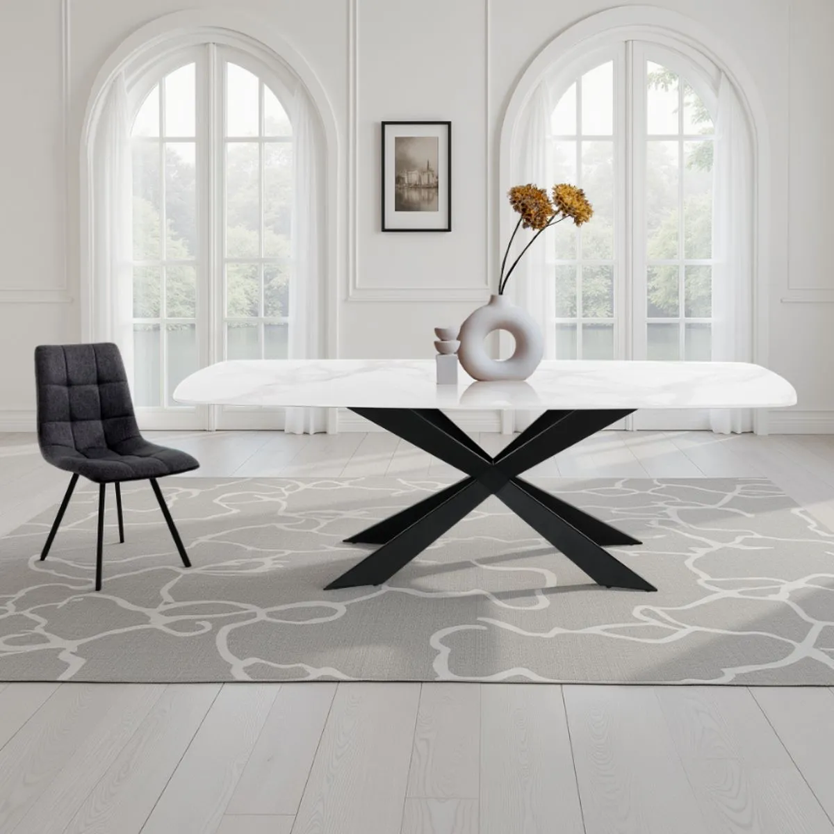 Tavolo Tips White Marble Tomasucci in ceramica bianca