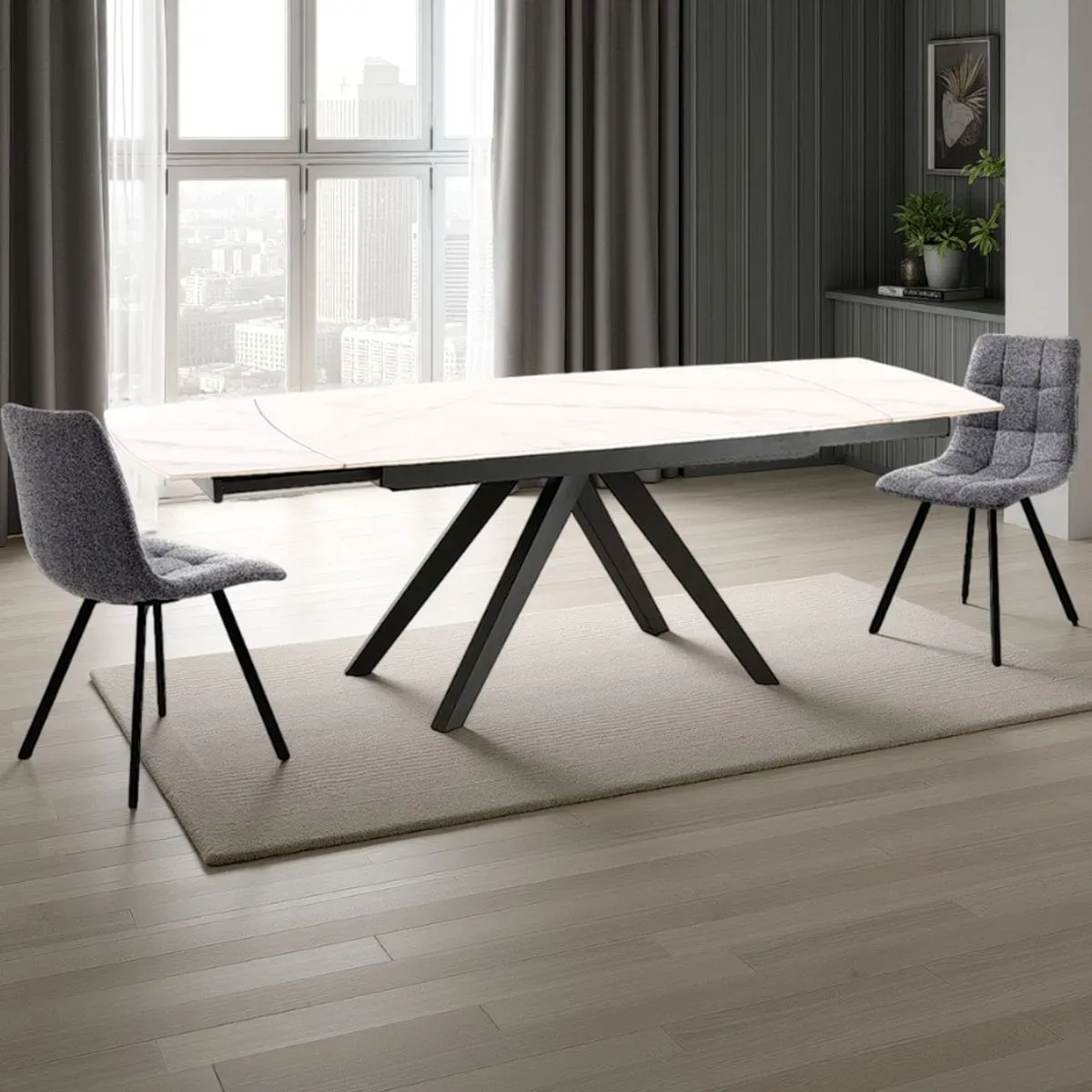 Tavolo Shin White Marble Tomasucci in sala da pranzo