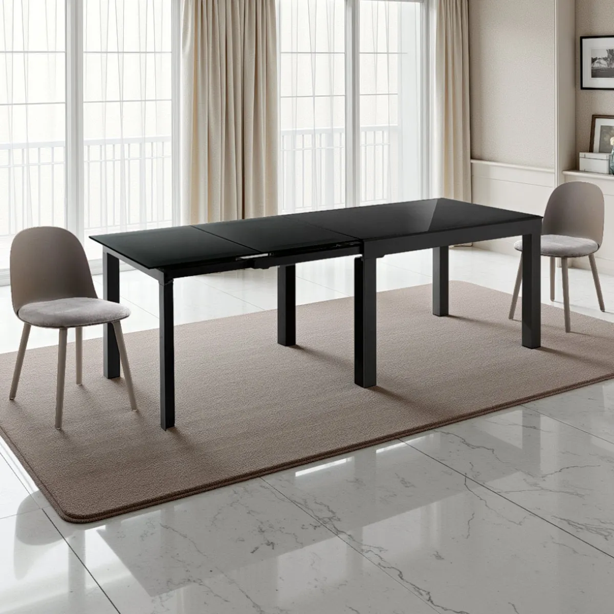 Tavolo Long Black Tomasucci in vetro nero