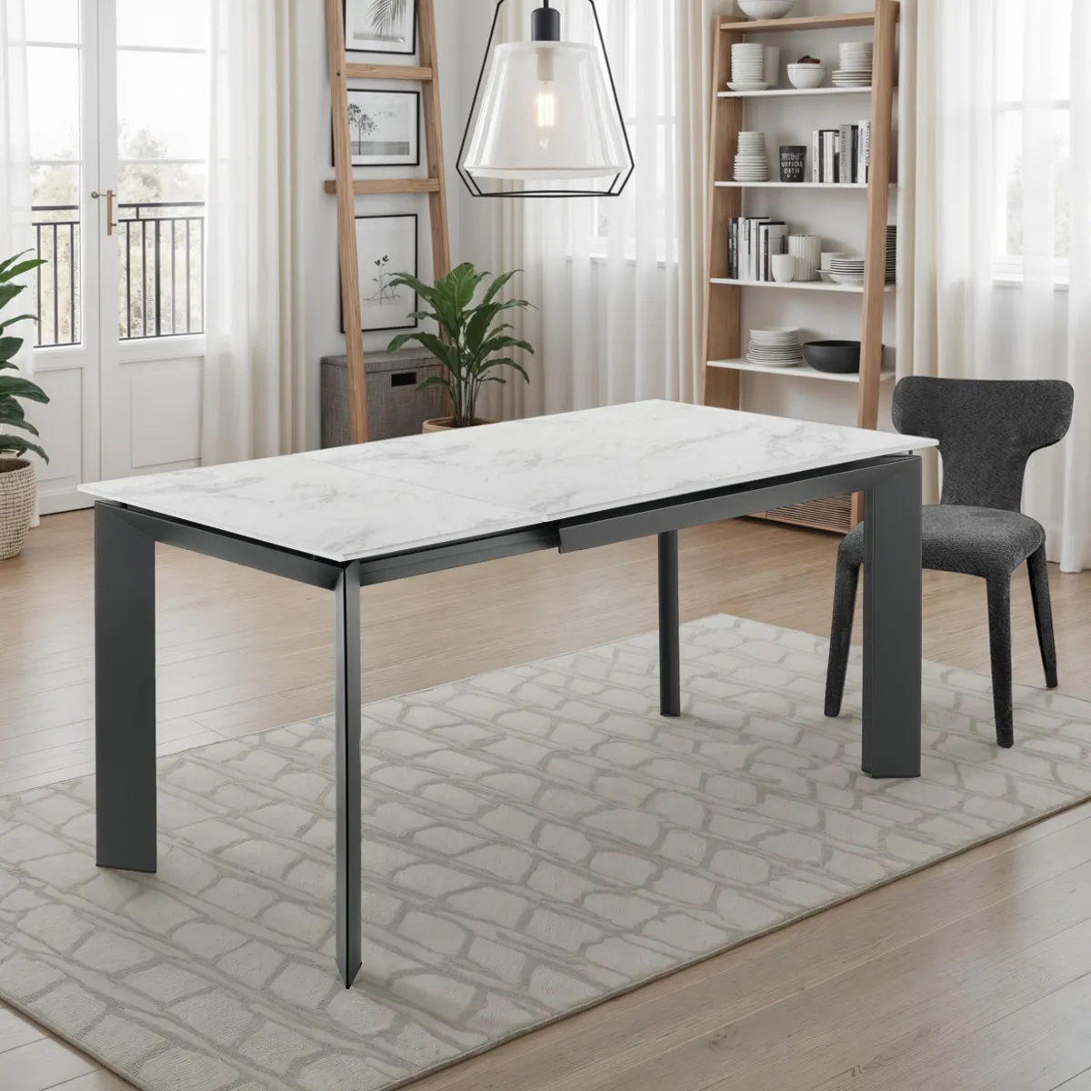 Tavolo allungabile Blade-G Tomasucci in ceramica bianca