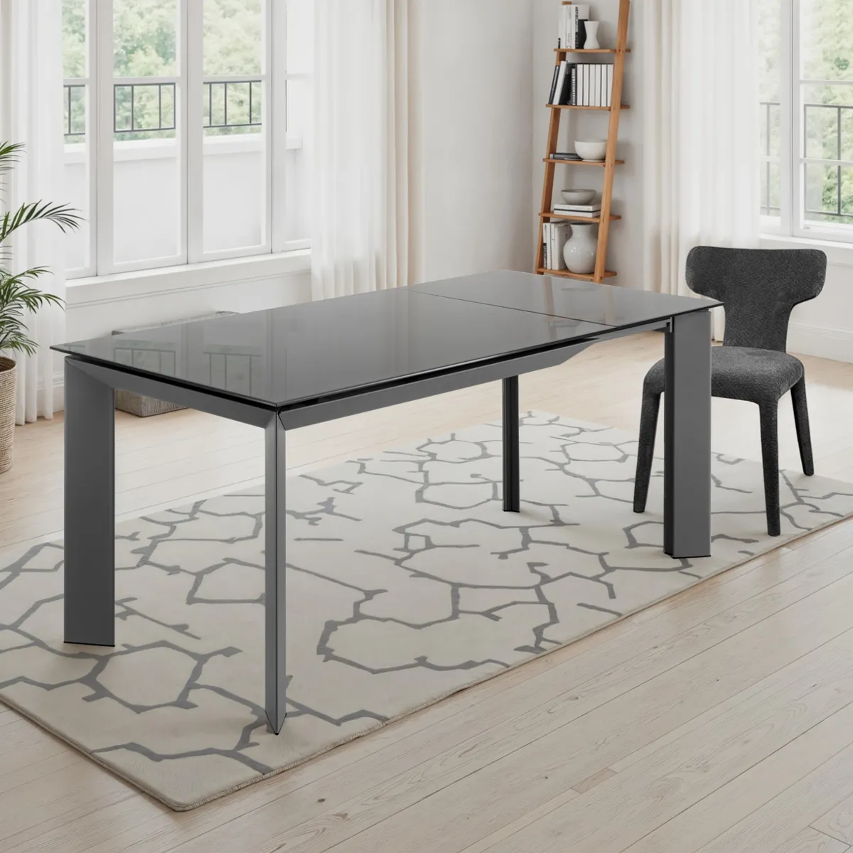 Tavolo allungabile Blade-C Tomasucci in vetro grigio