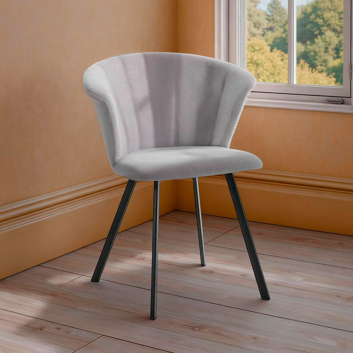 Sedia Noah Grey Tomasucci in velluto grigio