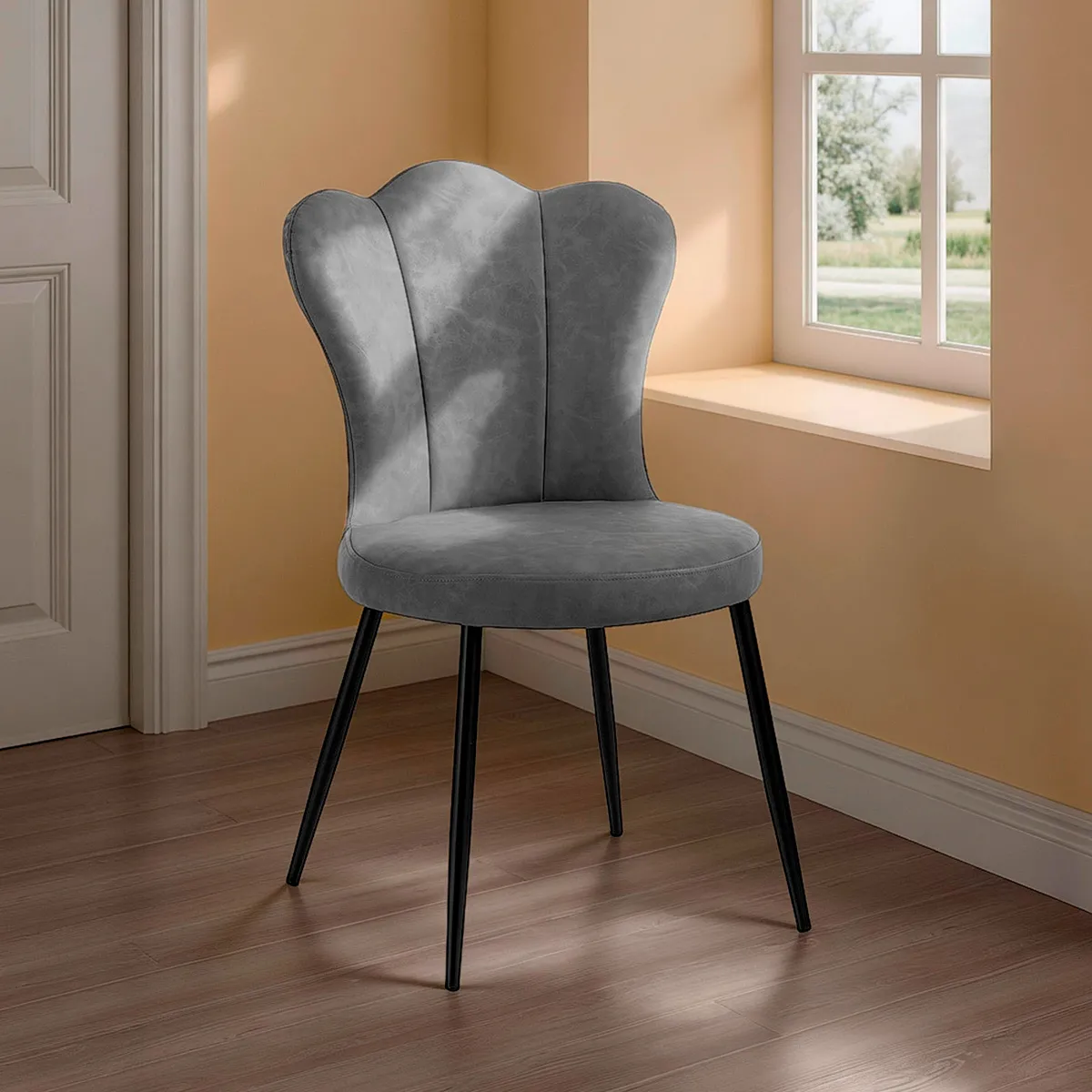 Sedia Charlotte Old Grey Tomasucci con schienale a petali