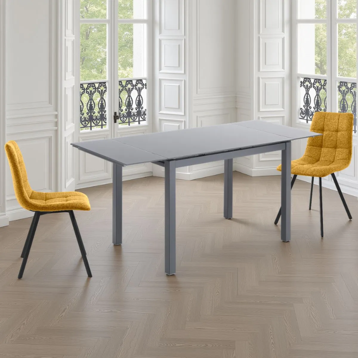 Tavolo Fast Grey Tomasucci in vetro grigio