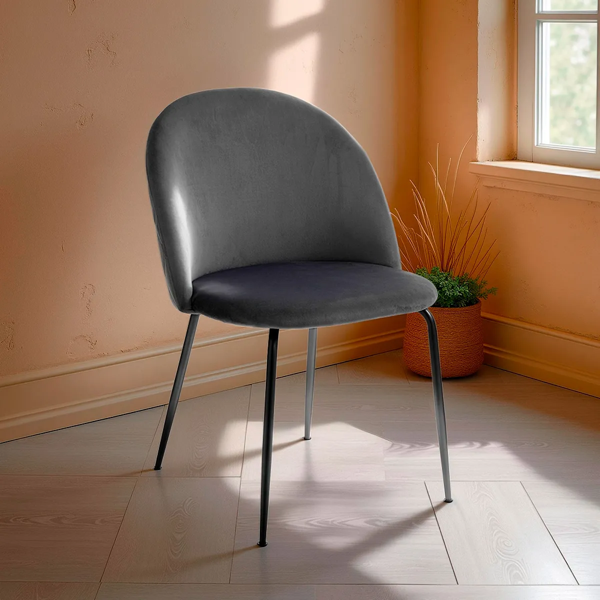 Sedia Selly Grey Tomasucci in velluto grigio