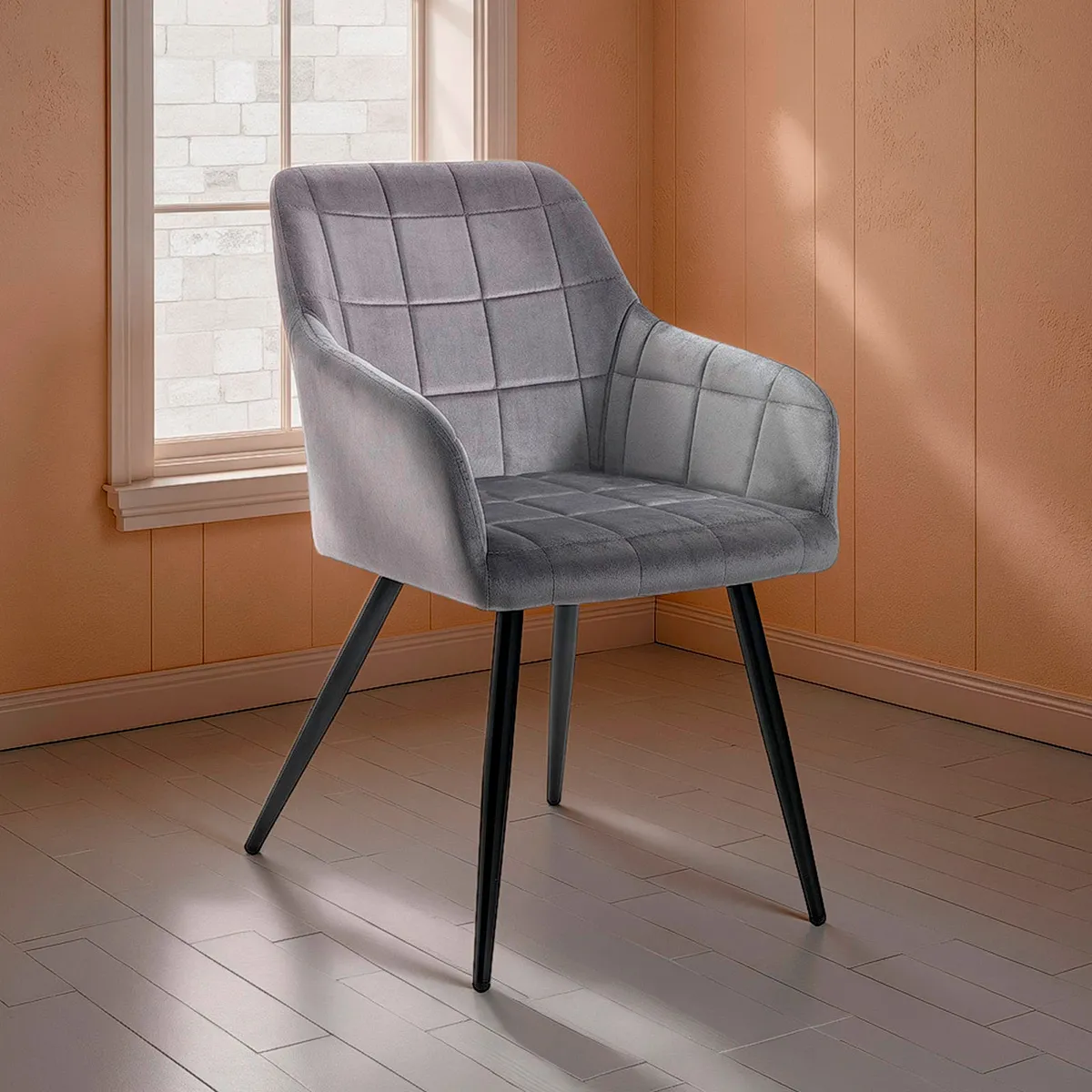 Sedia Denver Grey Tomasucci in velluto grigio