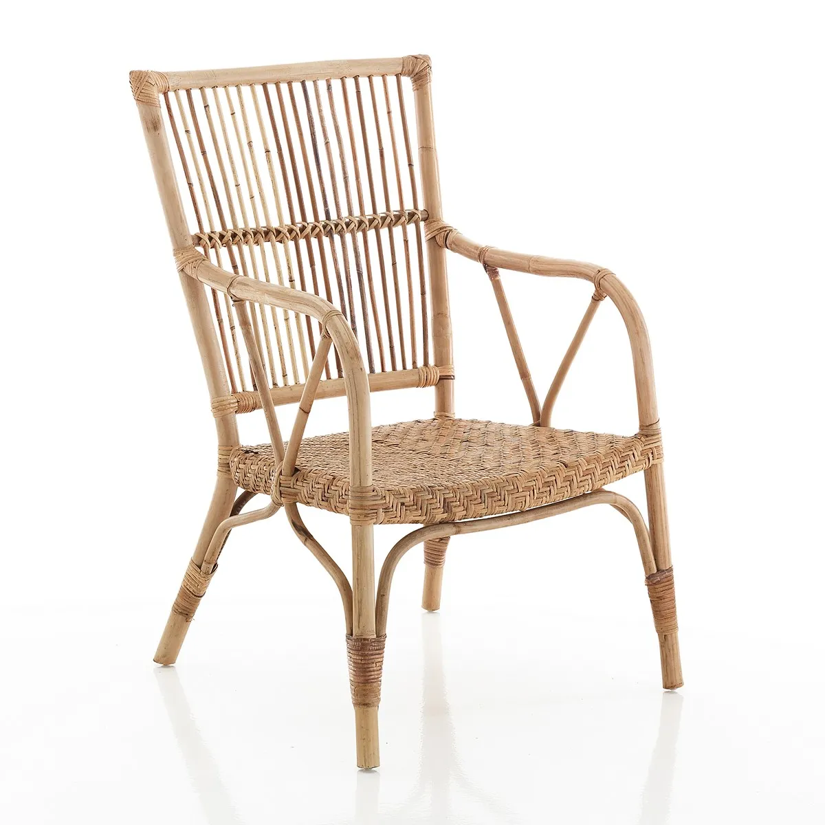 Sedia Valencia Tomasucci in rattan con braccioli