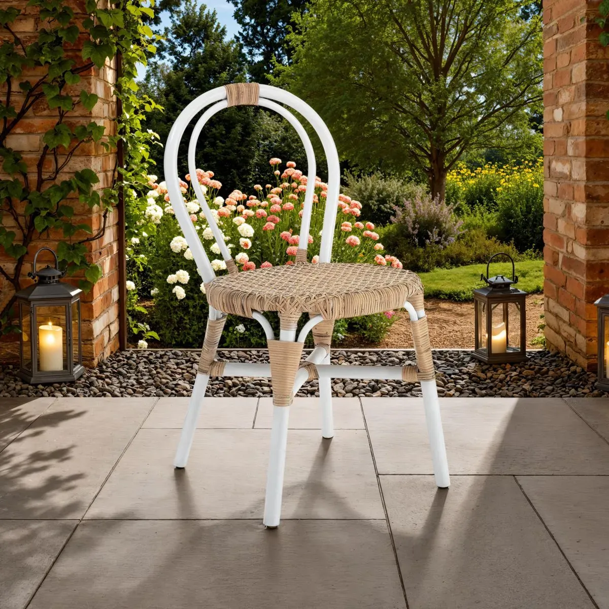 Sedia Jaya White Tomasucci in giardino