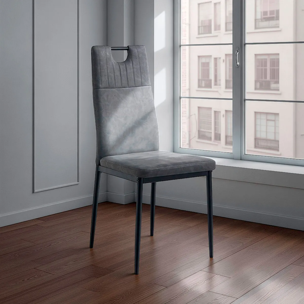 Sedia Bethany Tomasucci grigio scuro con schienale alto