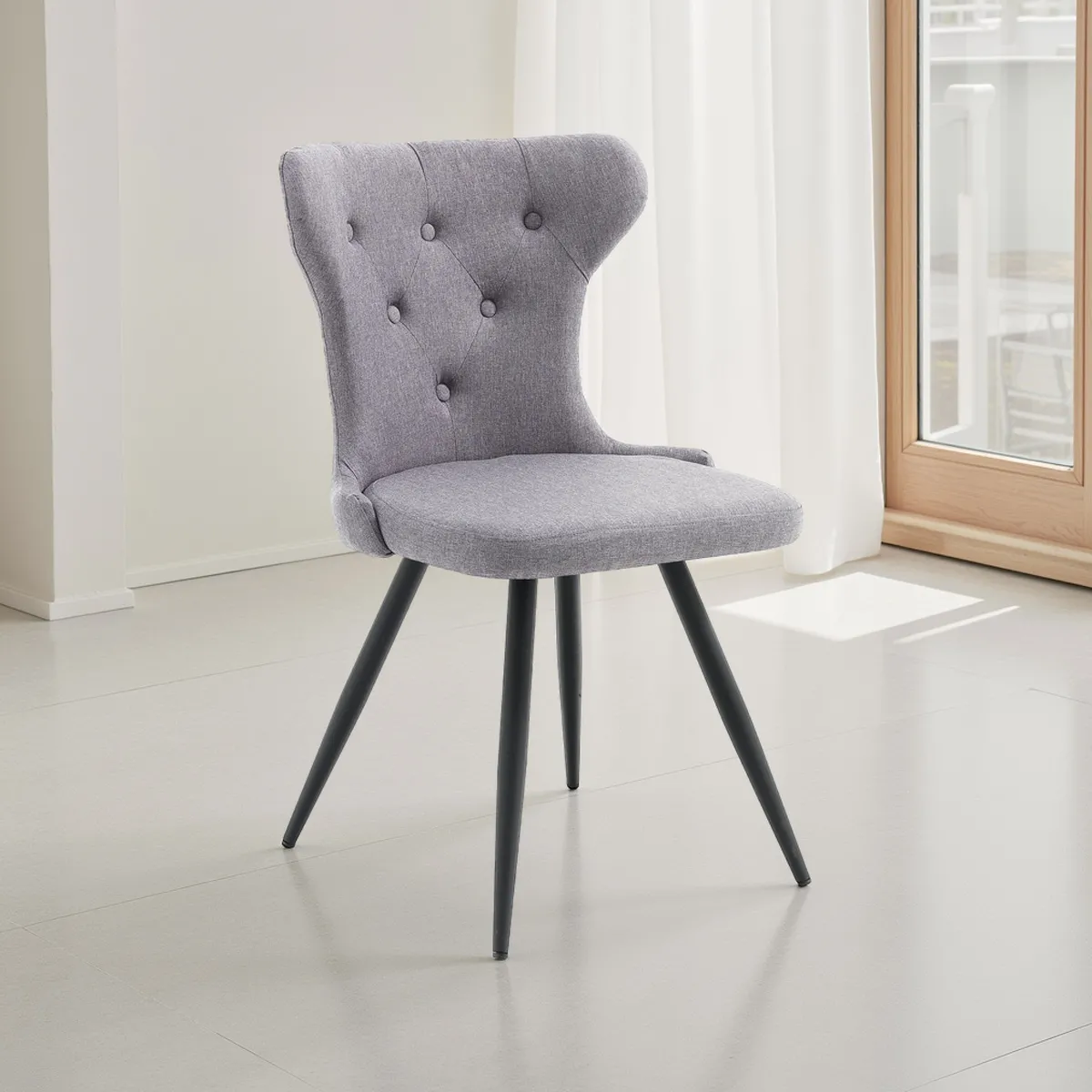 Sedia Vorta Grey Tomasucci con schienale trapuntato