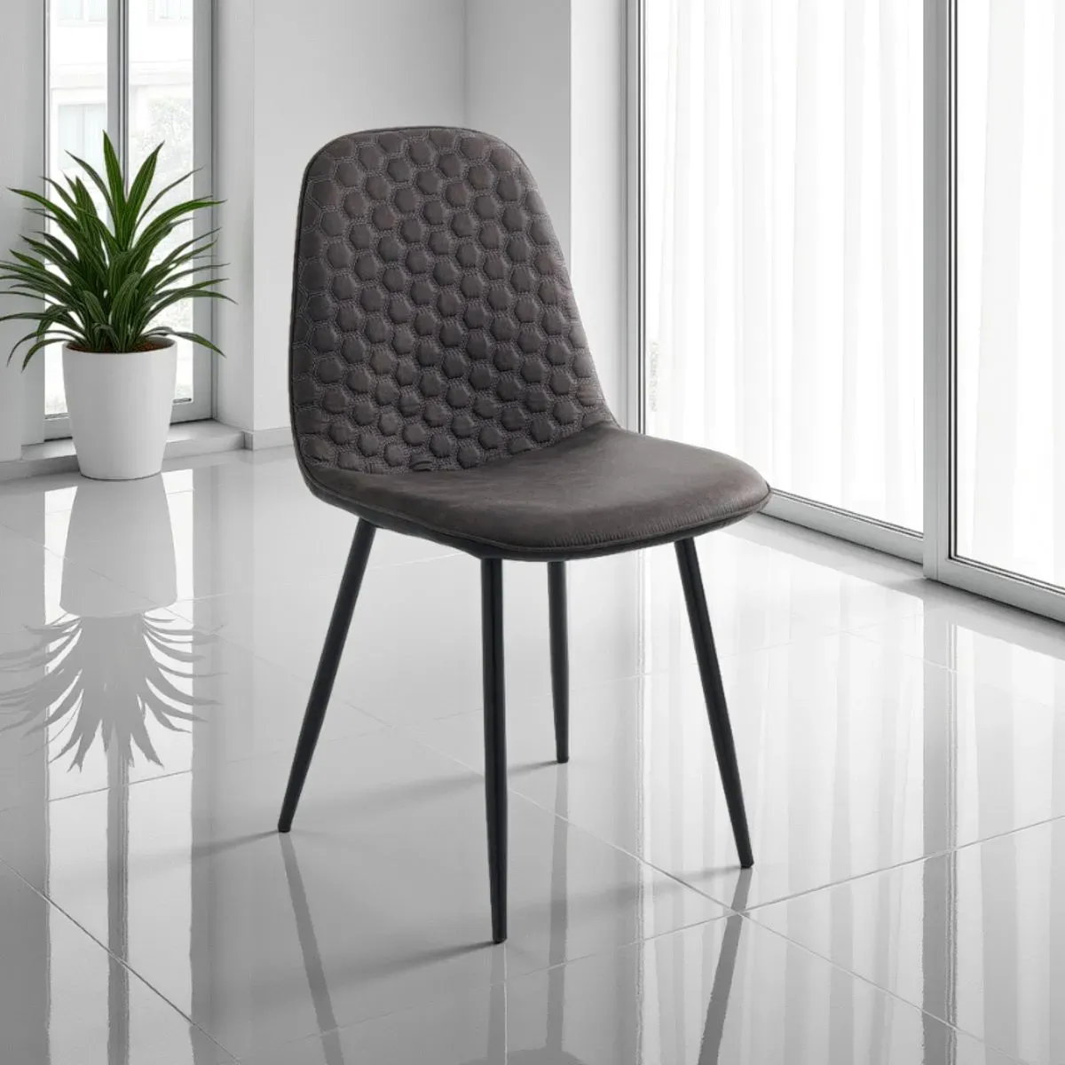 Sedia Gale Grey Tomasucci trapuntata a rombi