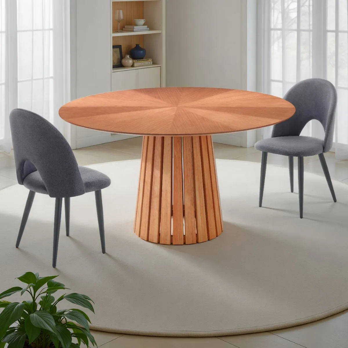 Tavolo rotondo Volga Wood Tomasucci in rovere intarsiato