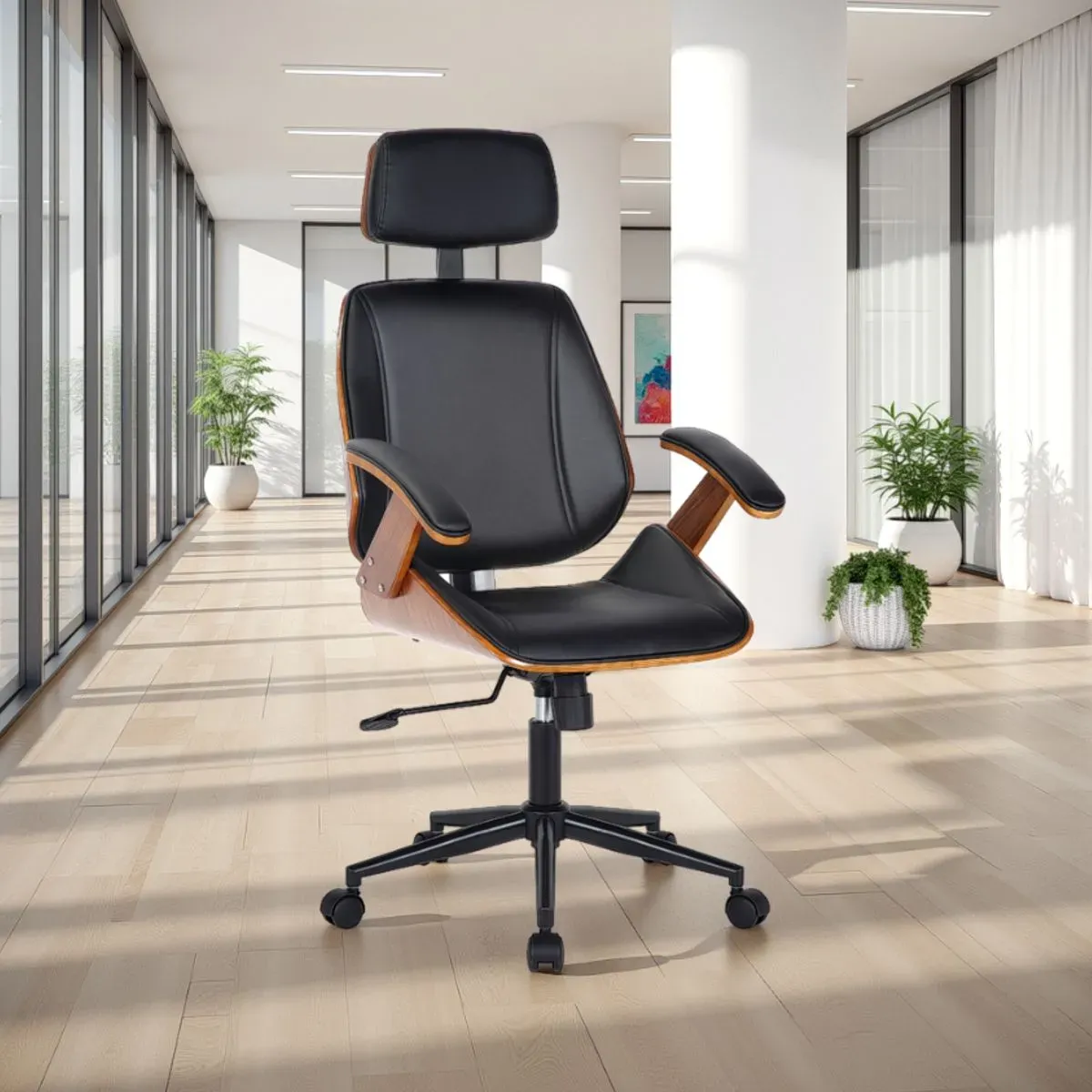 Sedia Visby High Dark Wood Tomasucci con schienale alto