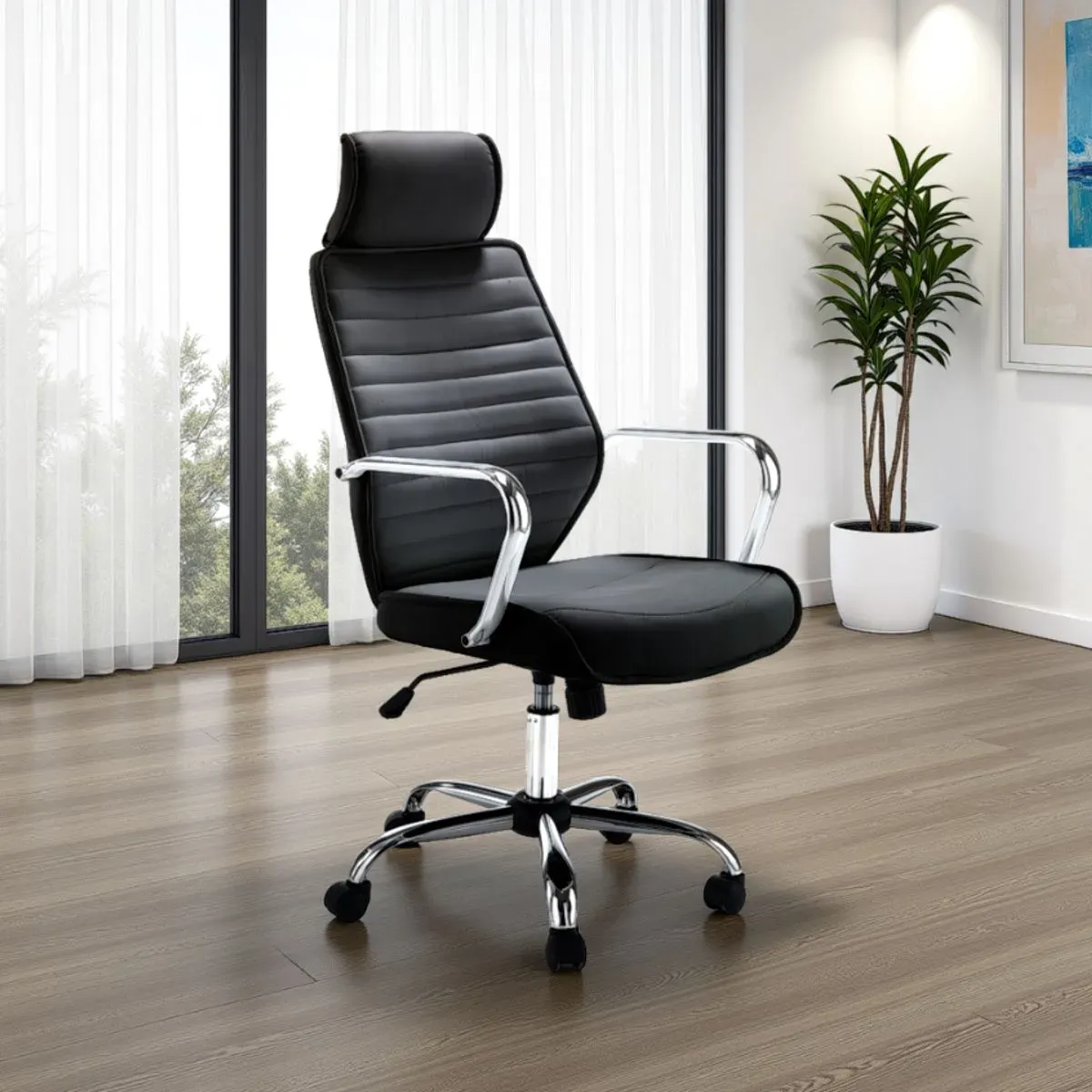 Sedia da ufficio Evolution Black Tomasucci con poggiatesta