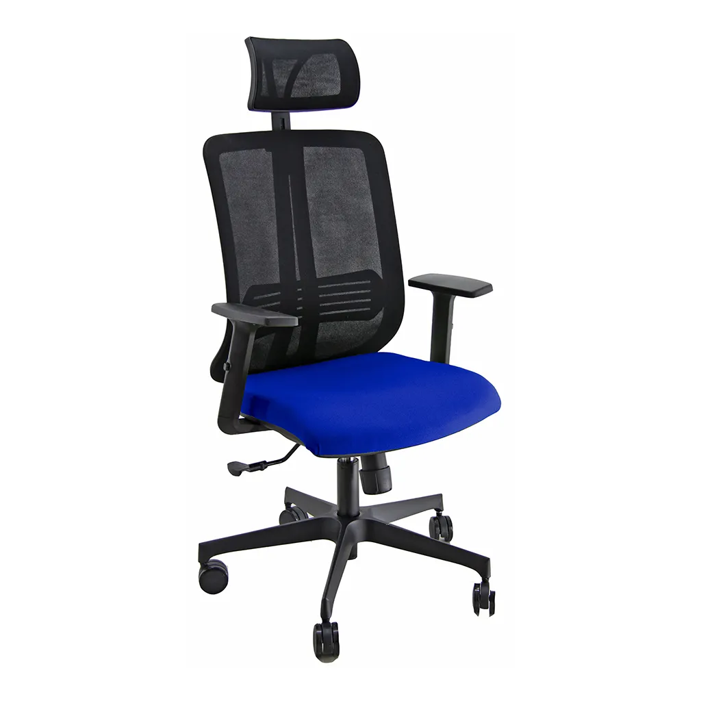 Sedia Vertigo Unisit con poggiatesta e seduta blu