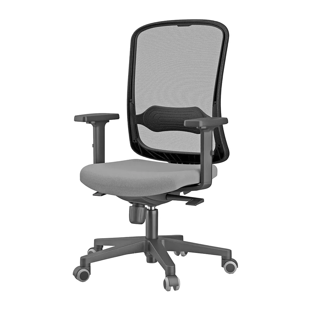 Sedia ergonomica Shape Unisit con schienale in rete e seduta grigia