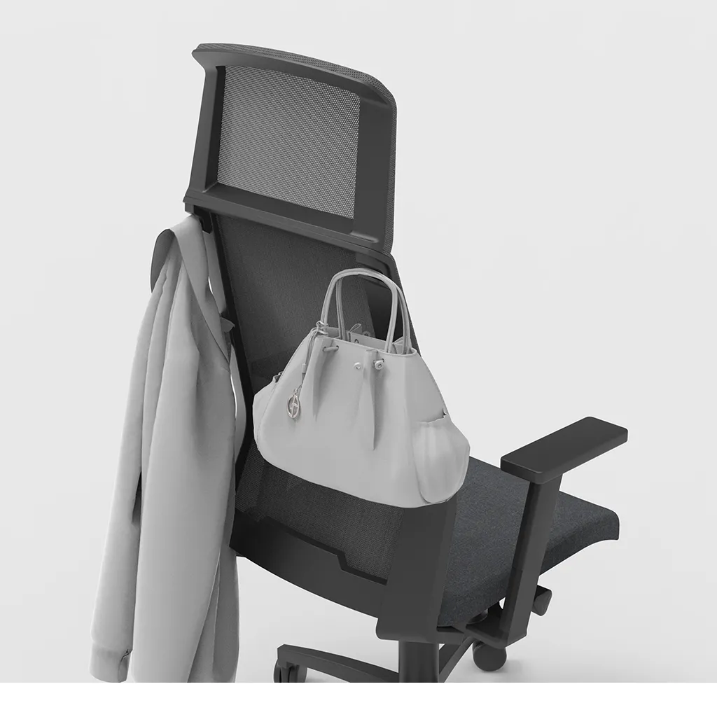 Light Unisit nera con poggiatesta e giacca appesa
