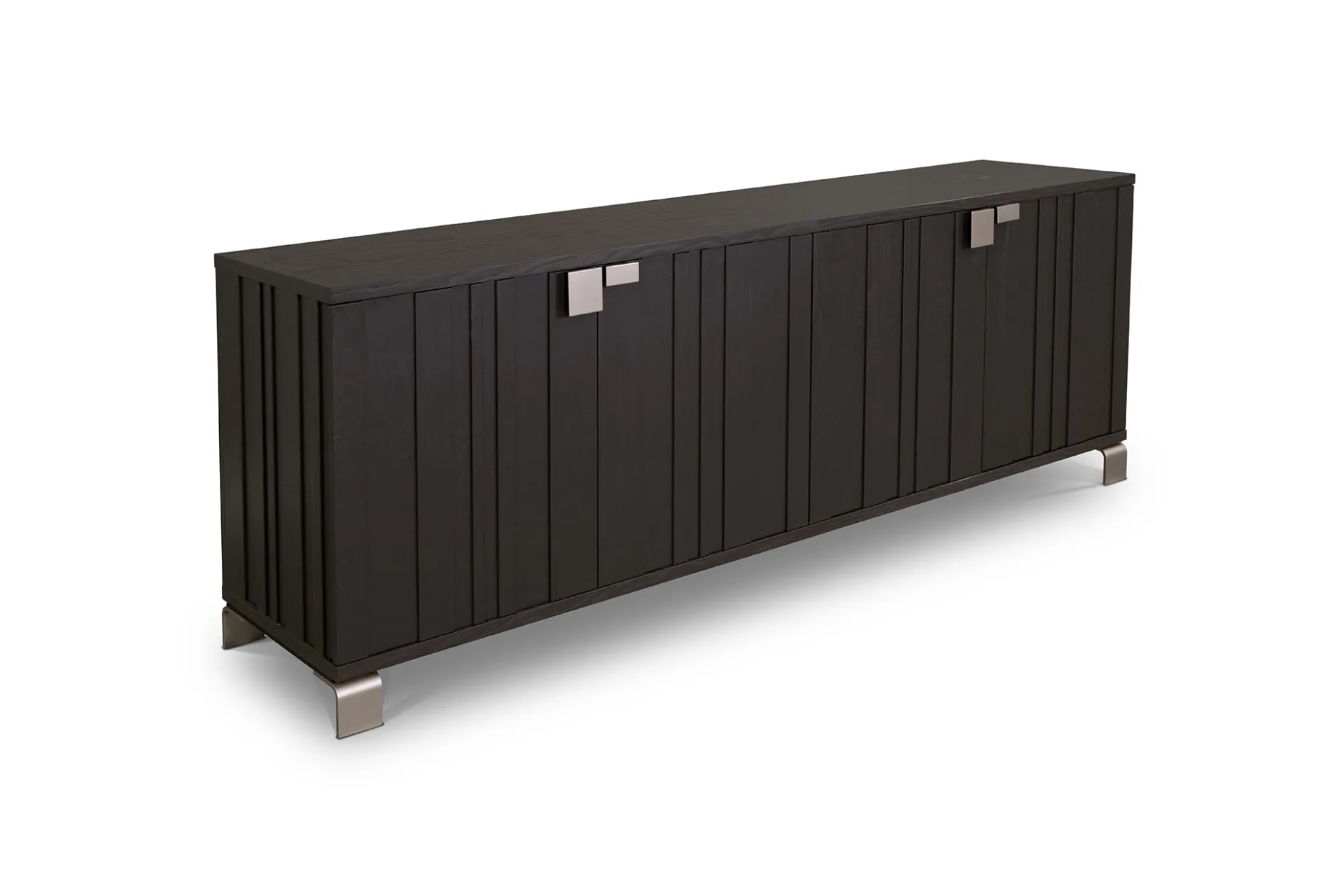 Credenza Tosato 23.207 in frassino antracite vista di tre quarti, su fondo bianco