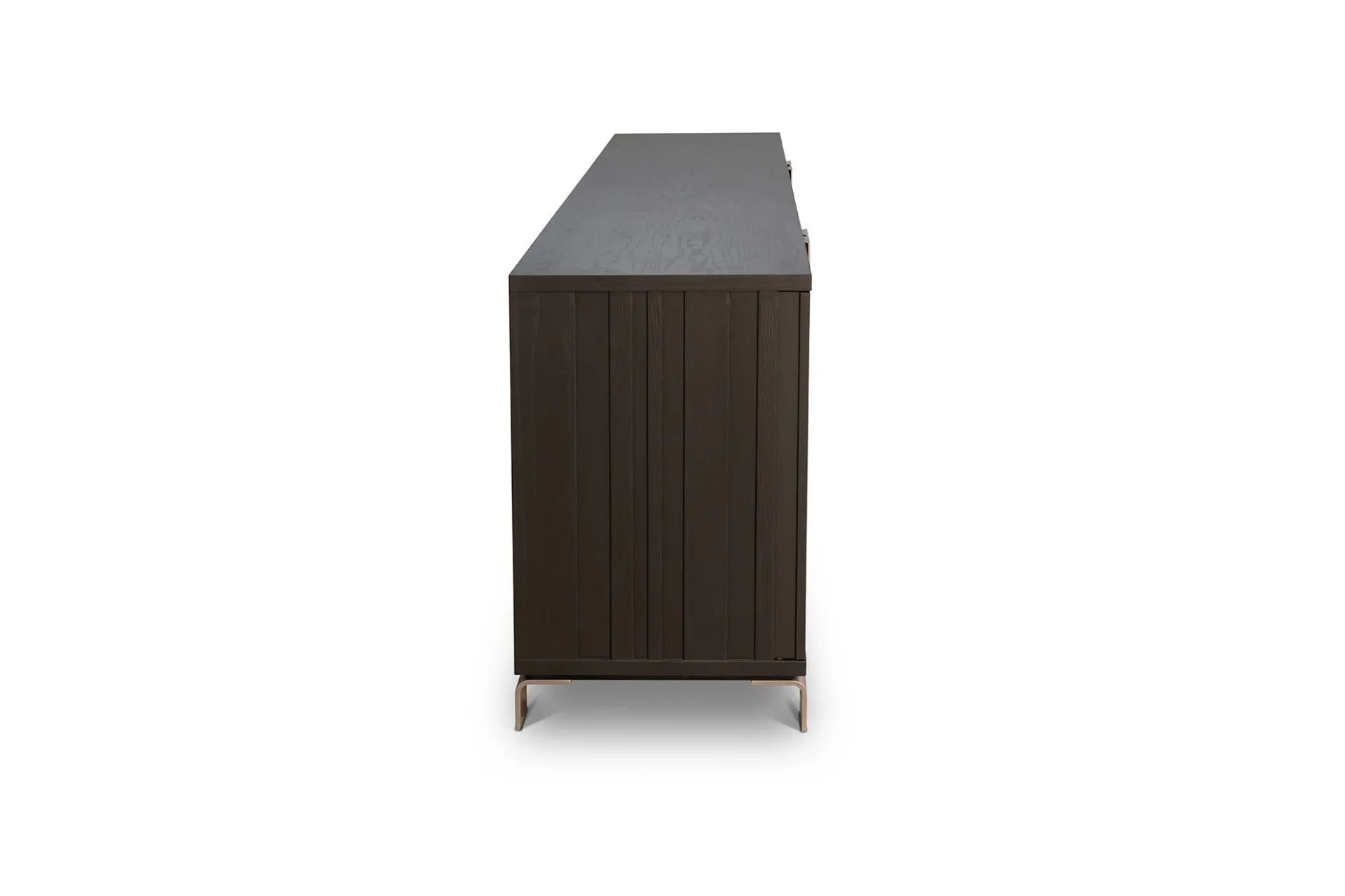 Fianco della credenza Tosato 23.207 in frassino antracite con piedini in metallo