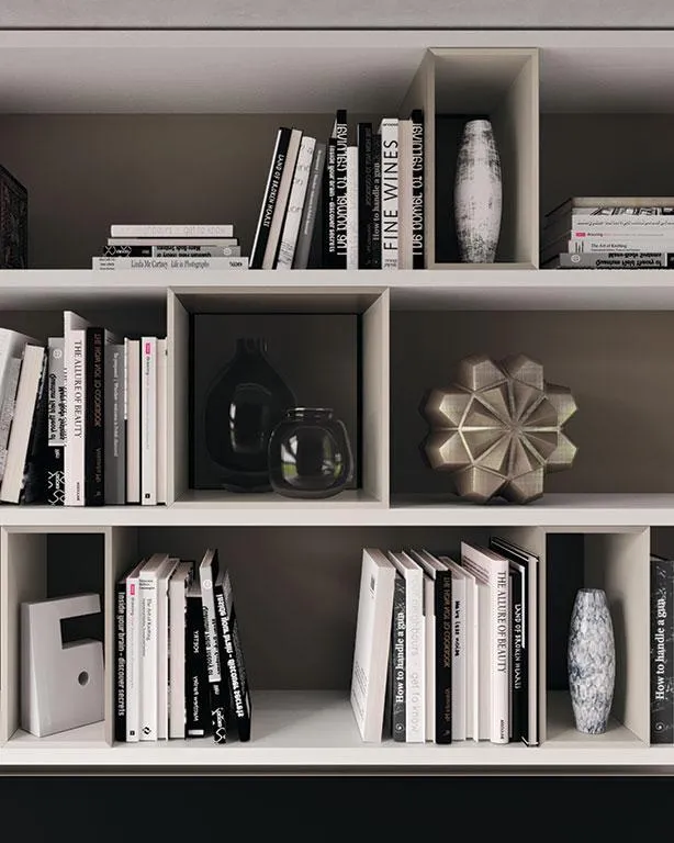 Particolare della libreria a parete Horizon 941 MobilGam