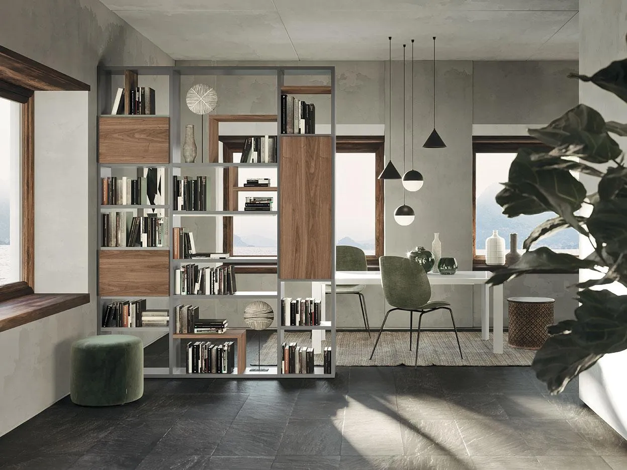 Libreria a parete Horizon 947 MobilGam con funzione di divisorio