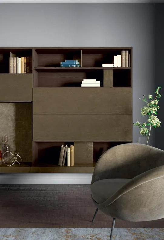 Vista ravvicinata della libreria a parete Horizon 864 MobilGam