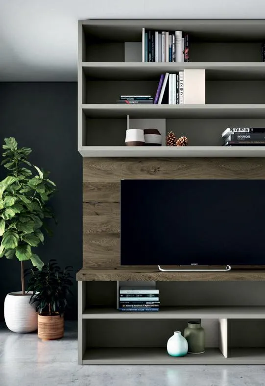 Particolare della libreria a parete Horizon 865 MobilGam
