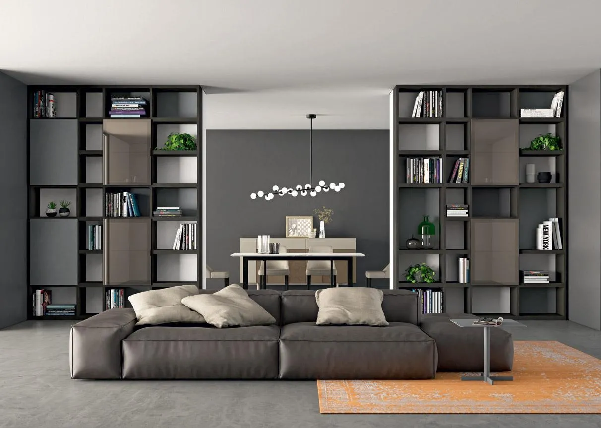 Libreria a parete Horizon 866 MobilGam con sviluppo in altezza fino a 300 cm